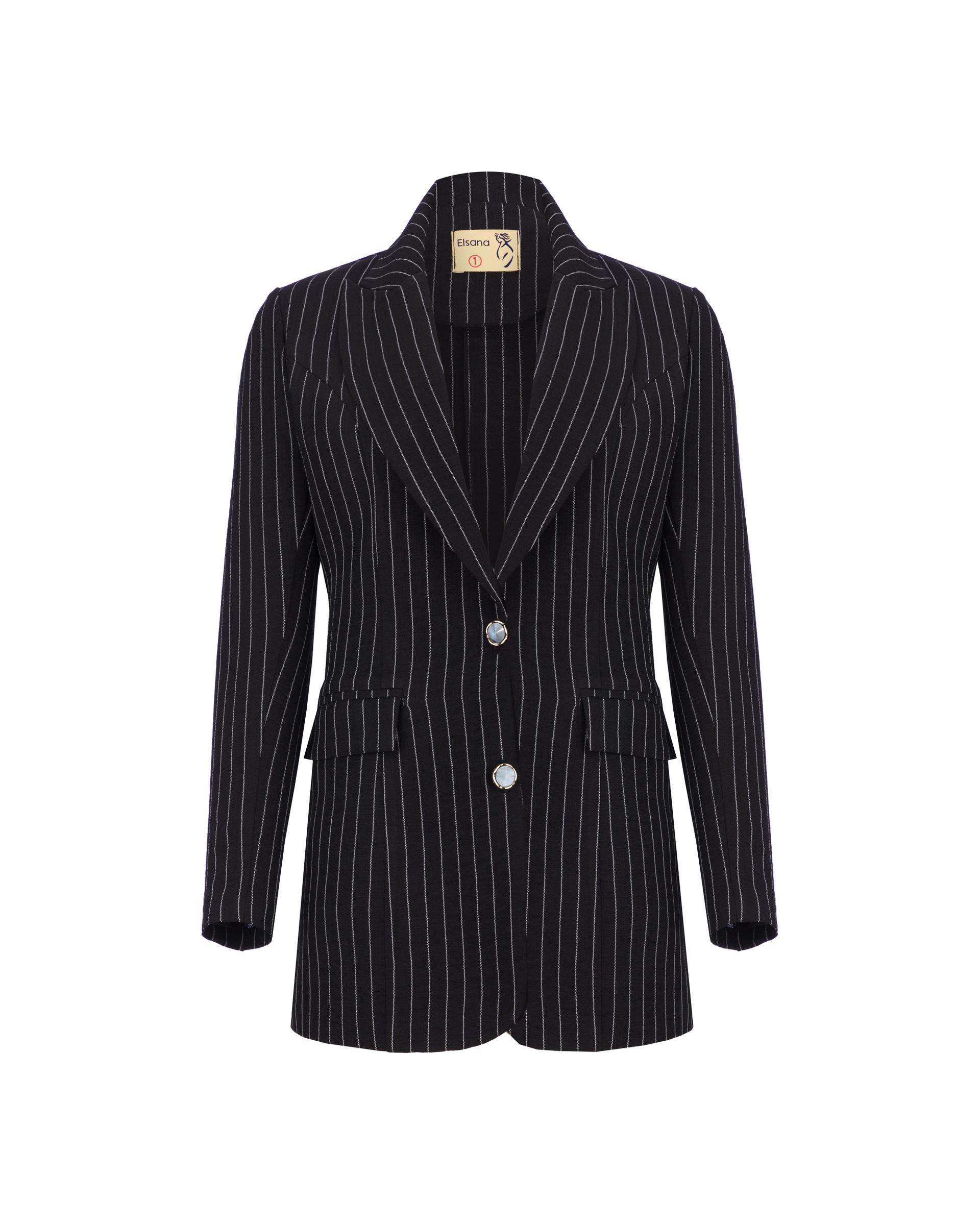 کت زنانه مشکی السانا Elsana مدل شالیزه کد 2056