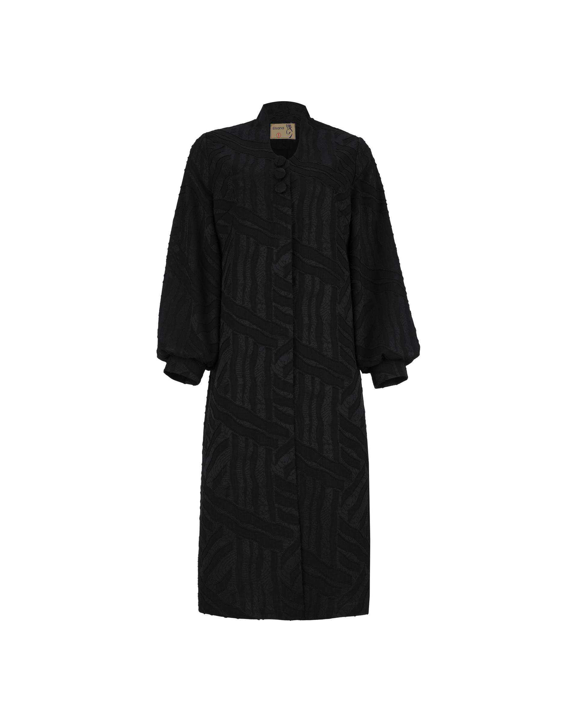 مانتو زنانه مشکی السانا Elsana مدل تایماز کد 2066
