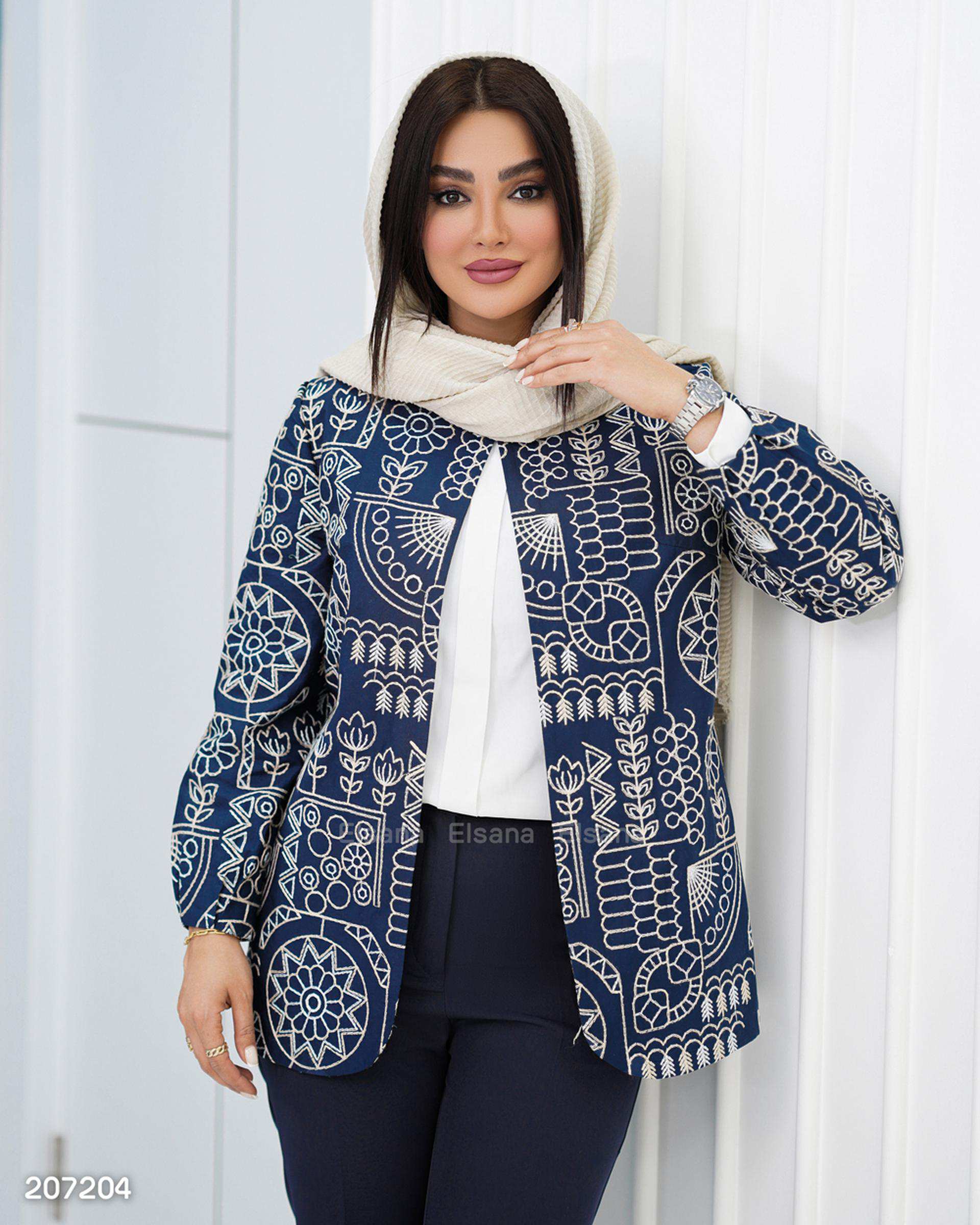 مانتو زنانه سرمه ای السانا Elsana مدل ژانین کد 2072