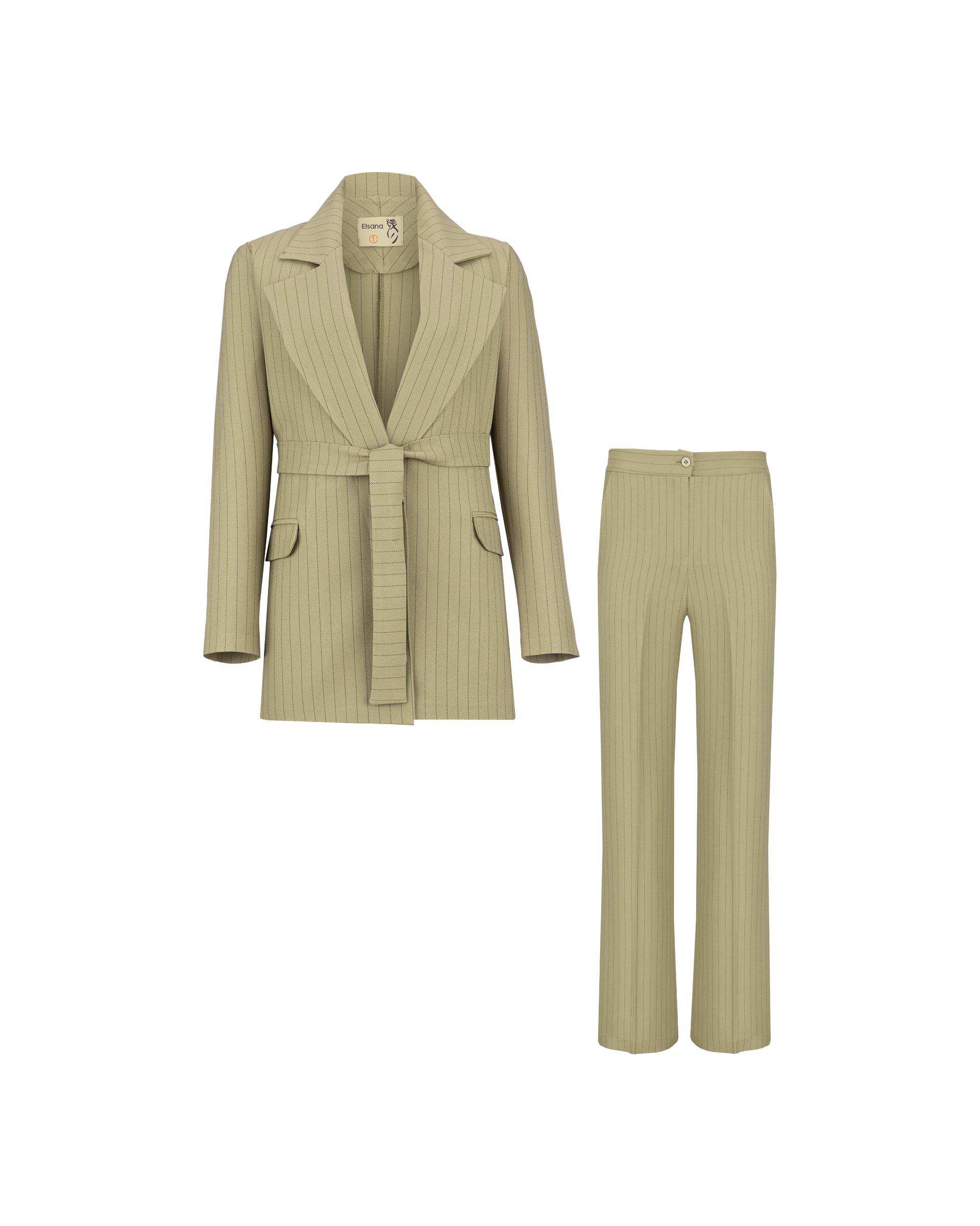 ست کت و شلوار زنانه سبز السانا Elsana مدل راتینا کد 2098