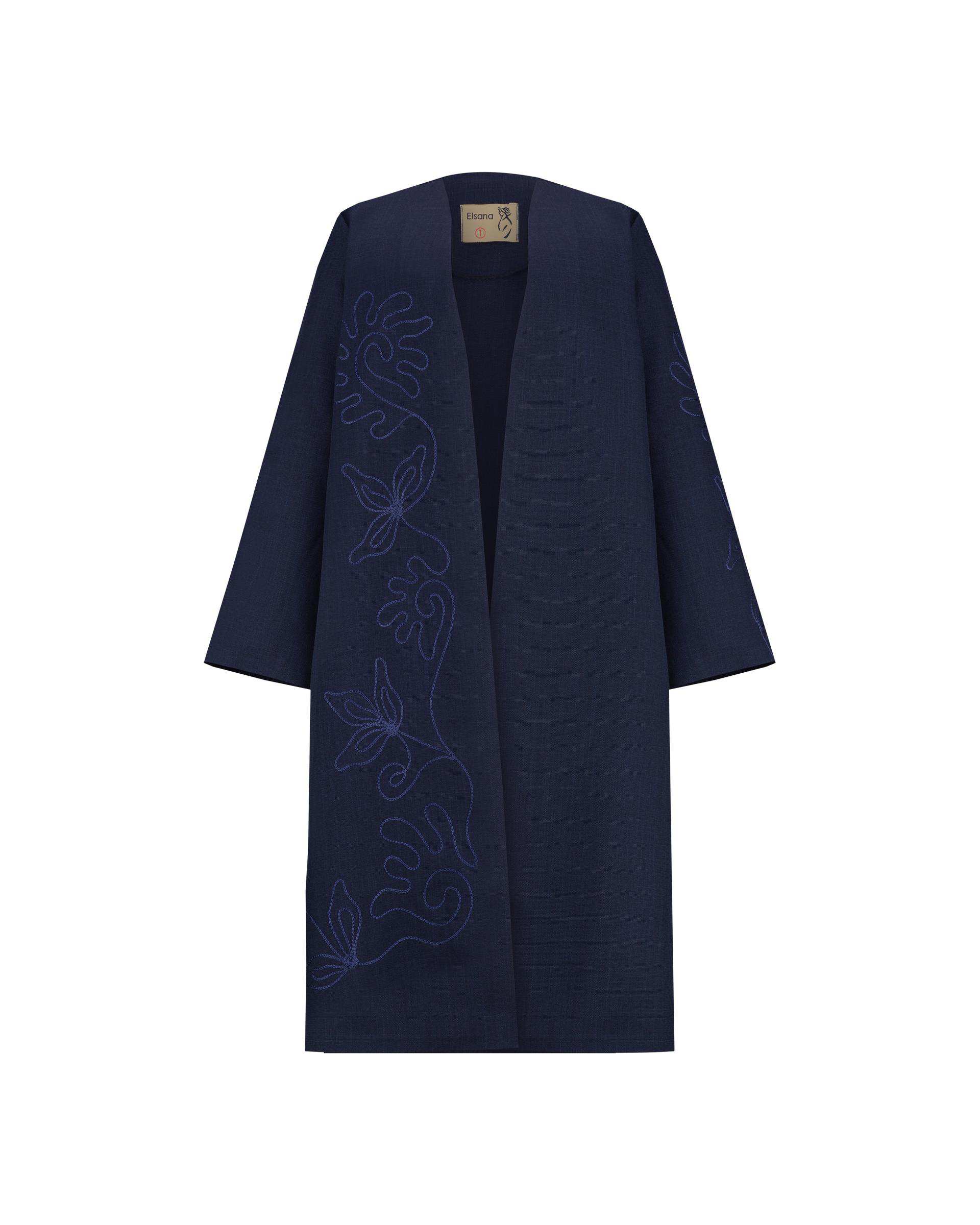 مانتو زنانه سرمه ای السانا Elsana مدل تینوش کد 2162