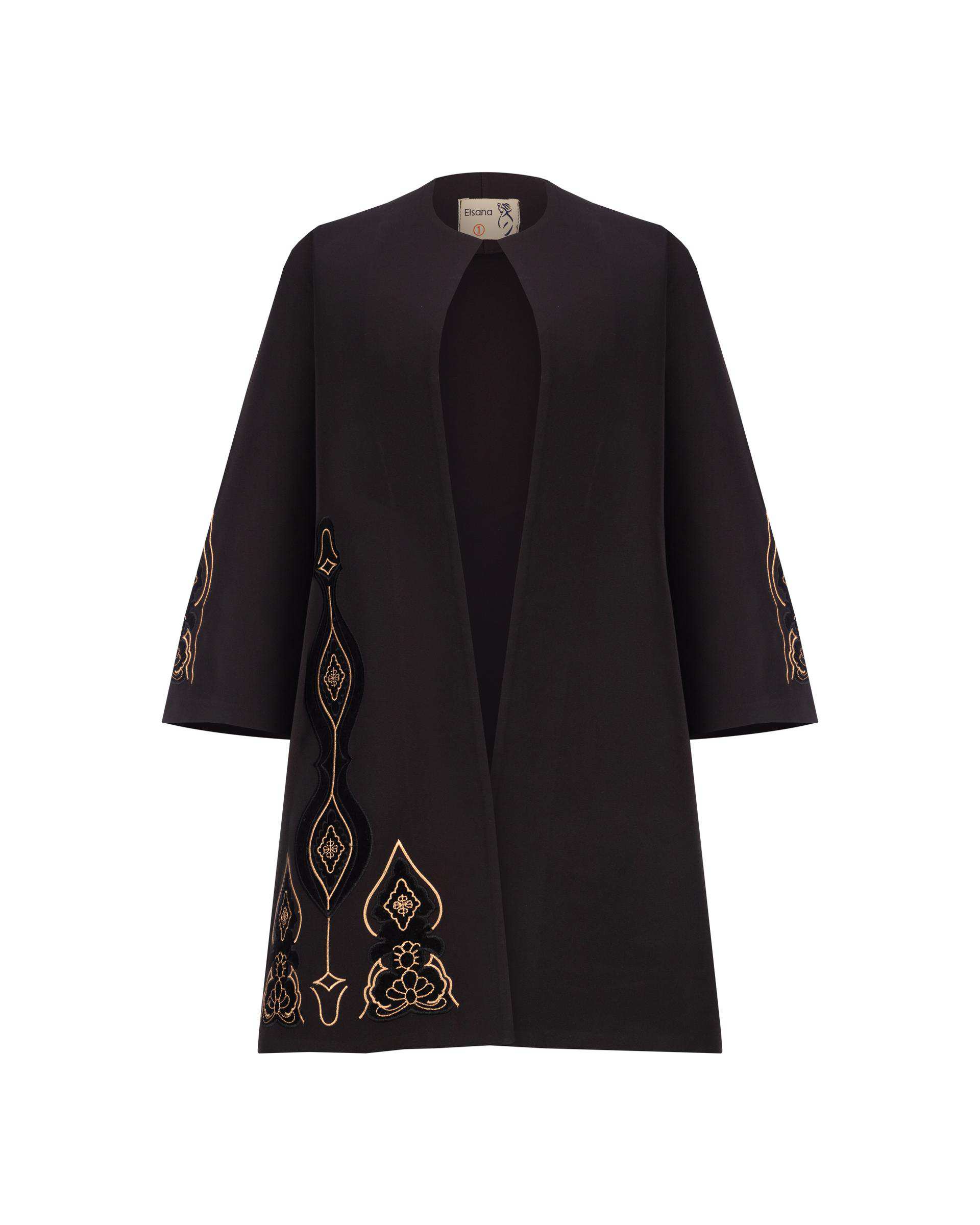 مانتو کتی زنانه مشکی السانا Elsana مدل زیبا کد 2166