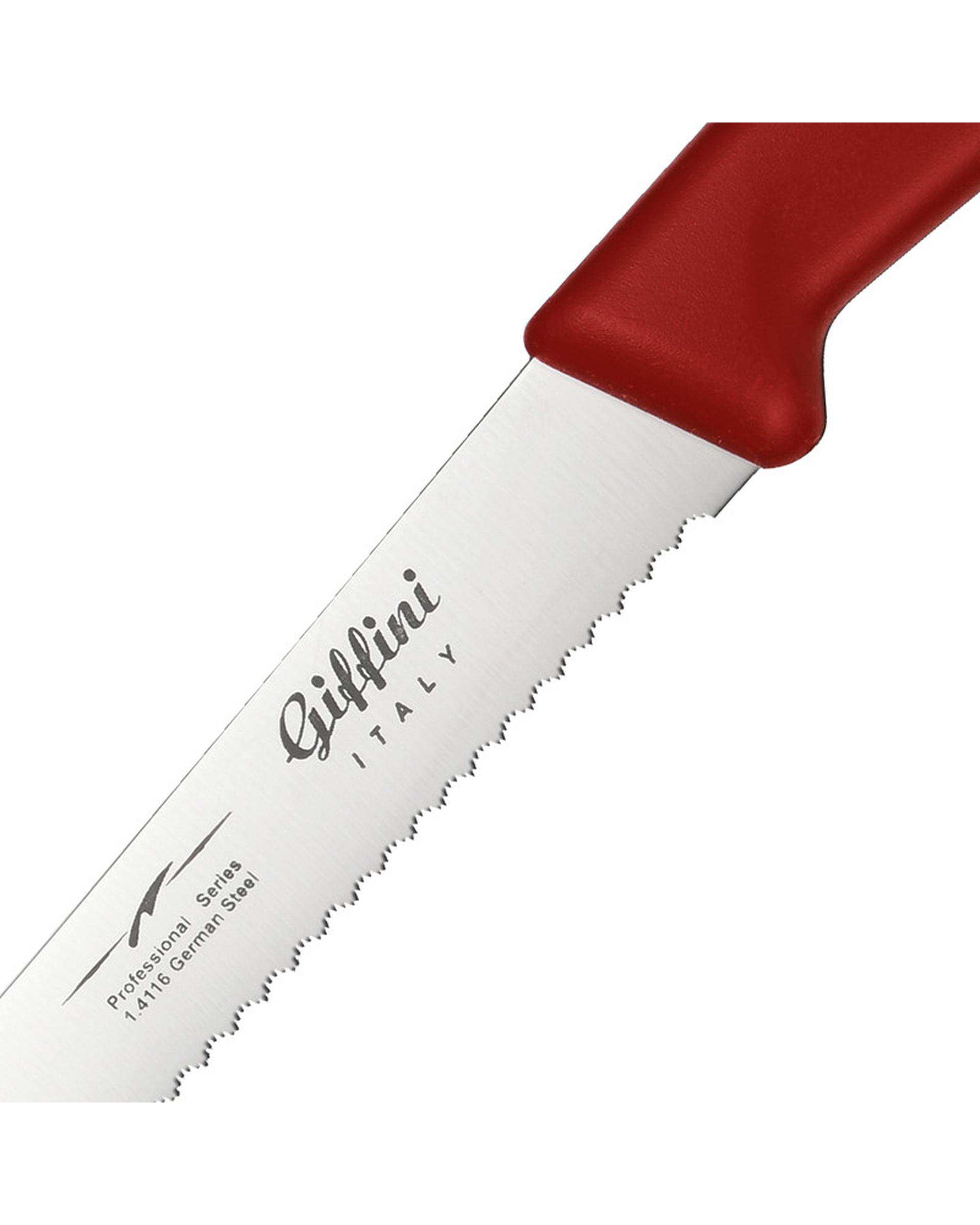 چاقو اره ای آشپزخانه قرمز مات جی فی نی GIFFINI کد G-R01
