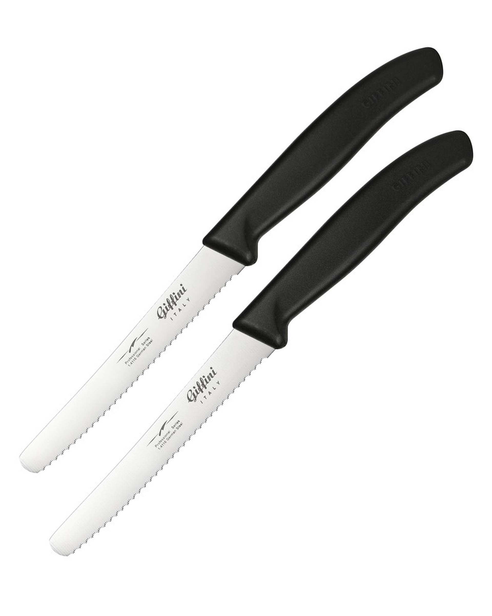 چاقو آشپزخانه مشکی جی فی نی GIFFINI کد G-02 بسته 2 عددی