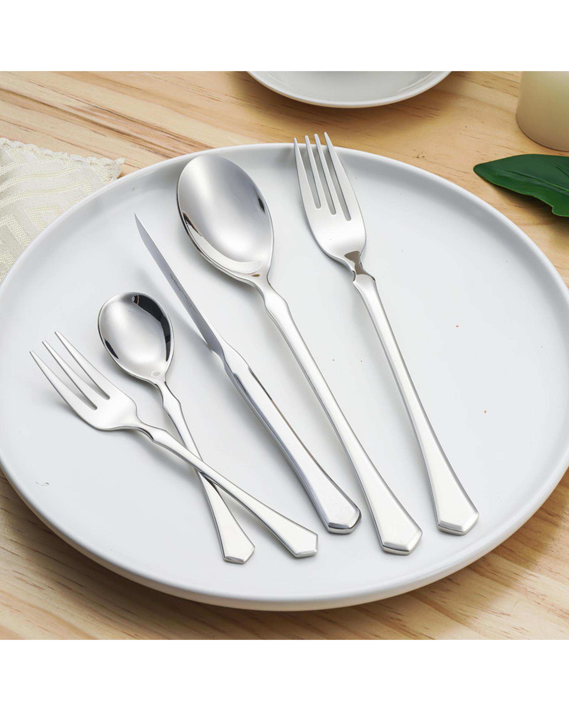 سرویس قاشق و چنگال 60 پارچه 8 نفره استیل جی فی نی GIFFINI مدل 58 لاکچری