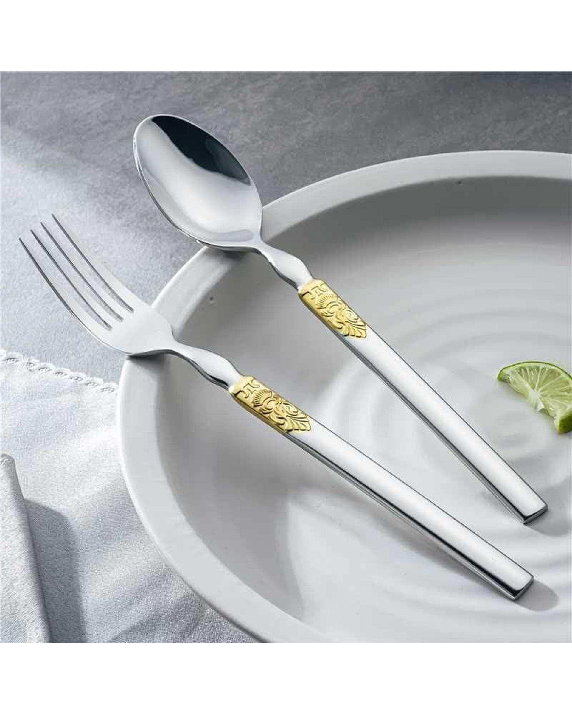 سرویس قاشق و چنگال 60 پارچه 8 نفره استیل جی فی نی GIFFINI مدل G-55 لاکچری