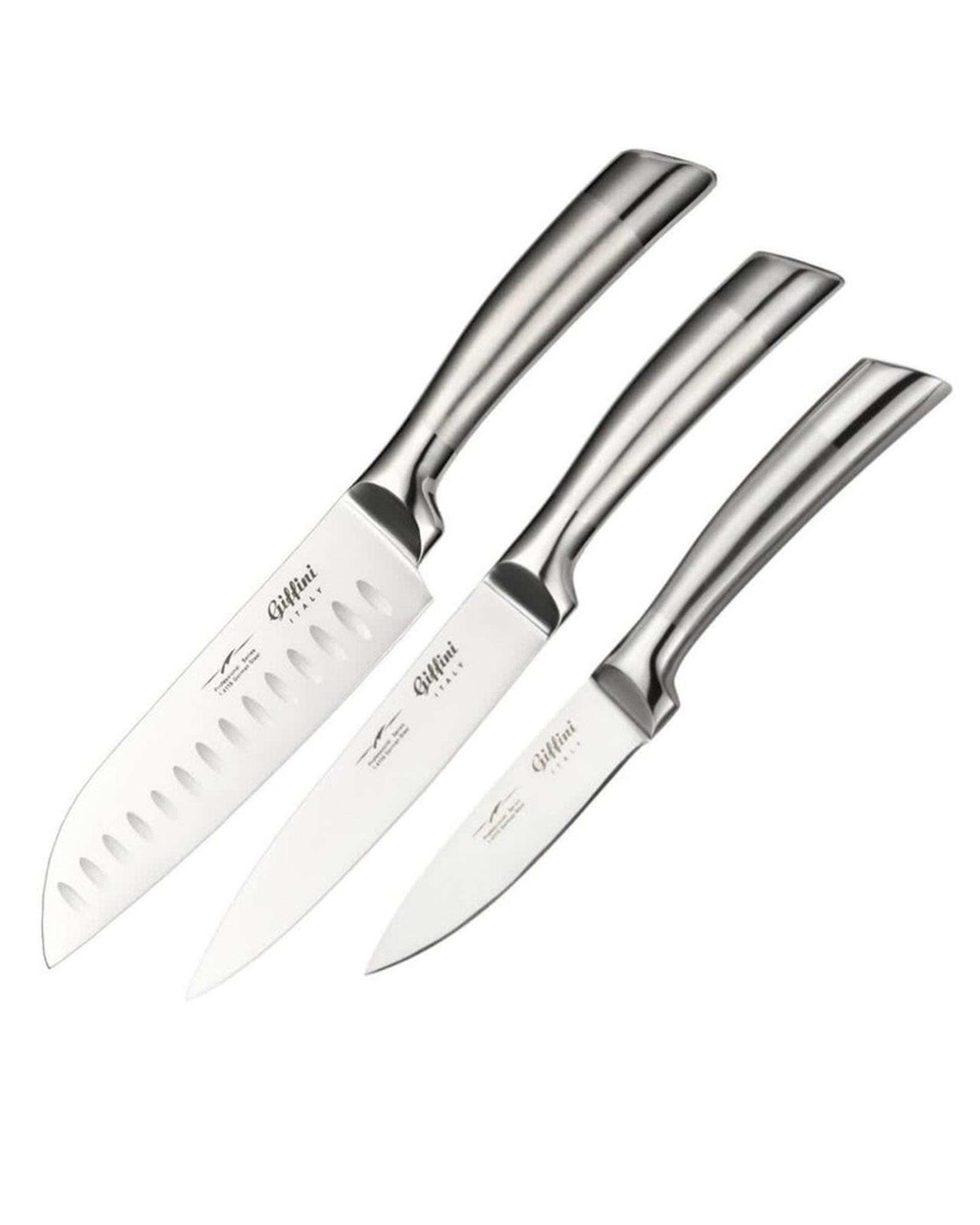 چاقو آشپزخانه جی فی نی GIFFINI کد G-1-2-SANTAKU بسته 3 عددی