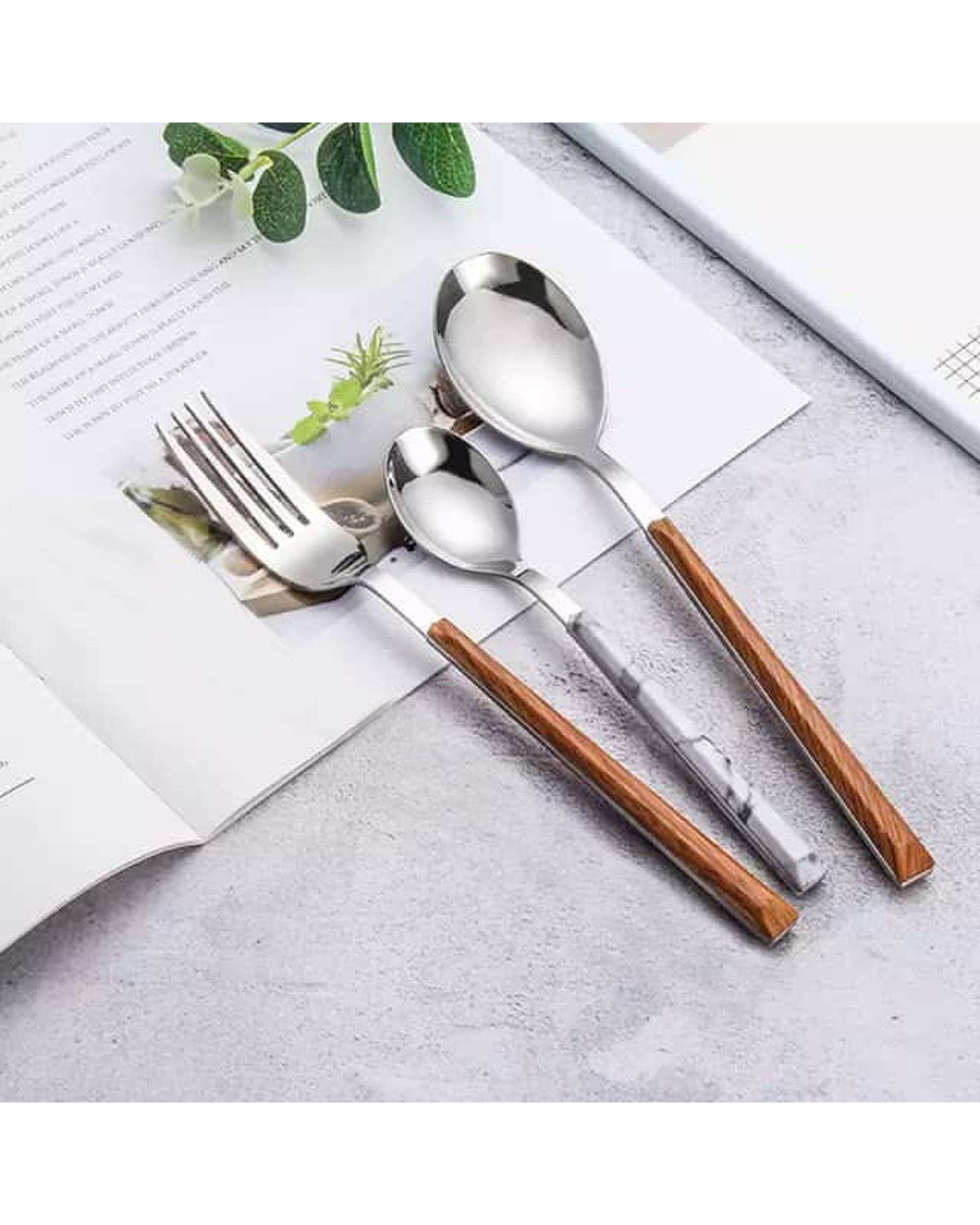 سرویس قاشق و چنگال 33 پارچه قهوه ای جی فی نی GIFFINI مدل 03