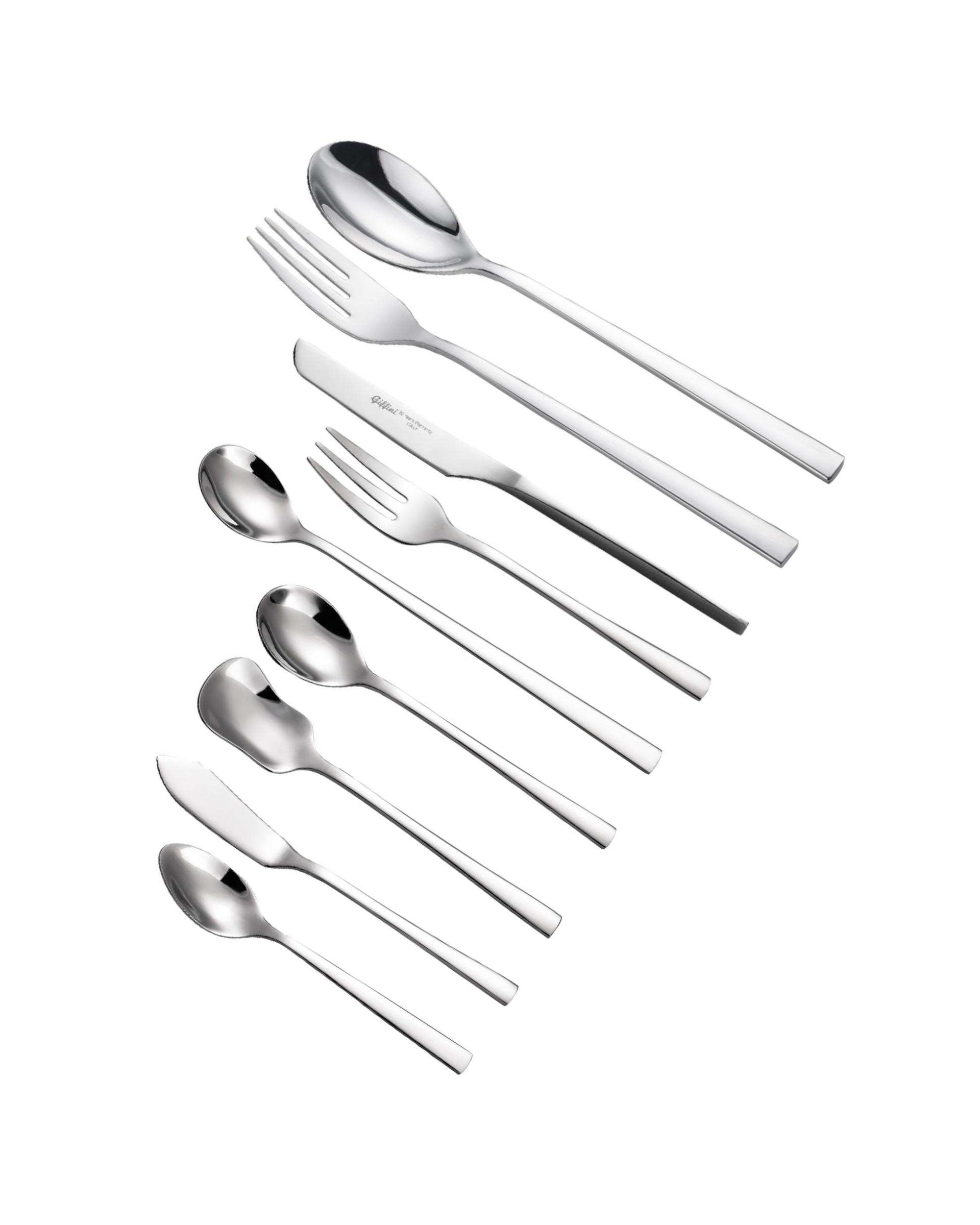 سرویس قاشق و چنگال 9 پارچه 1 نفره استیل جی فی نی GIFFINI مدل G-10