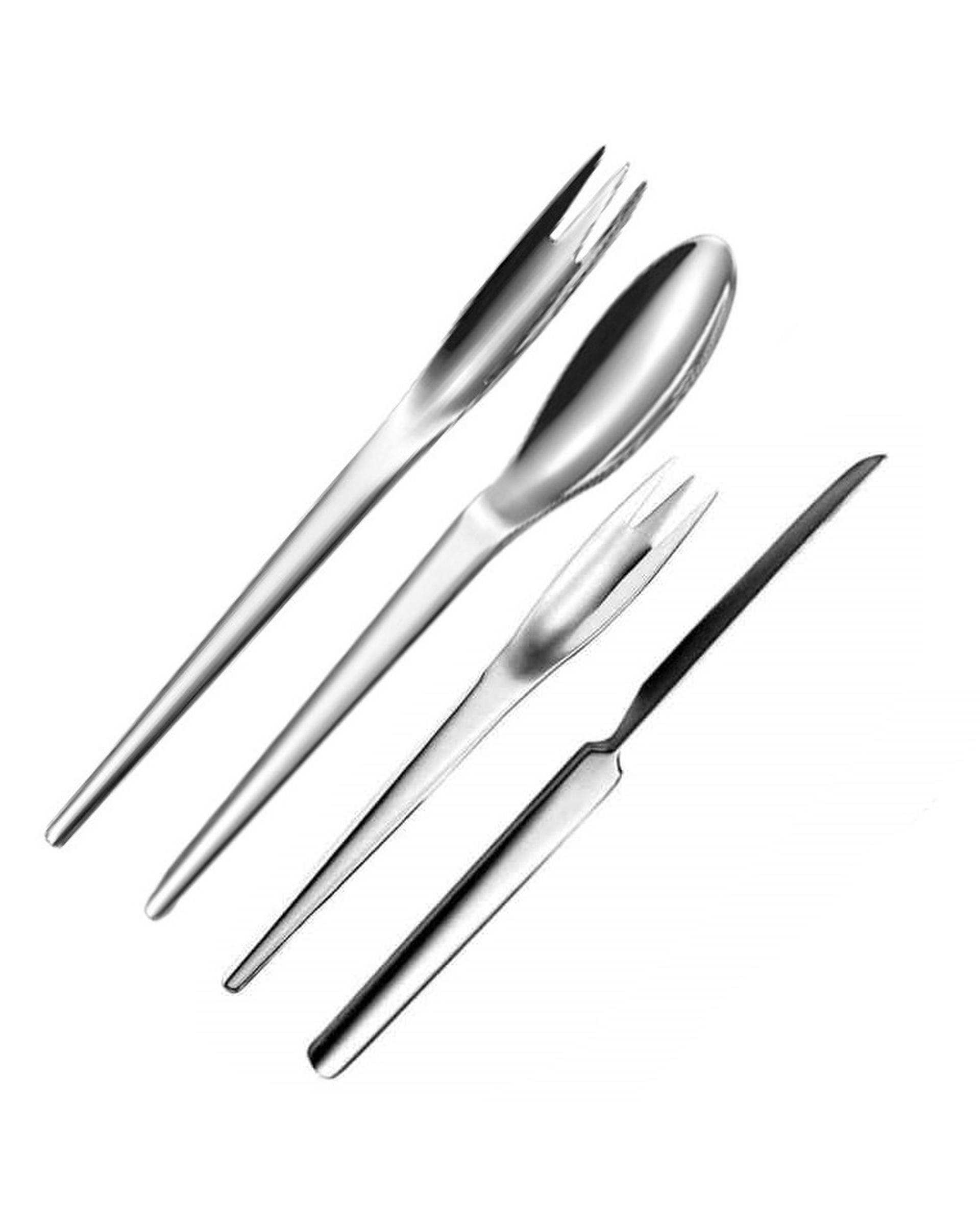 سرویس قاشق و چنگال 4 پارچه 1 نفره استیل جی فی نی GIFFINI مدل 94 رژیمی