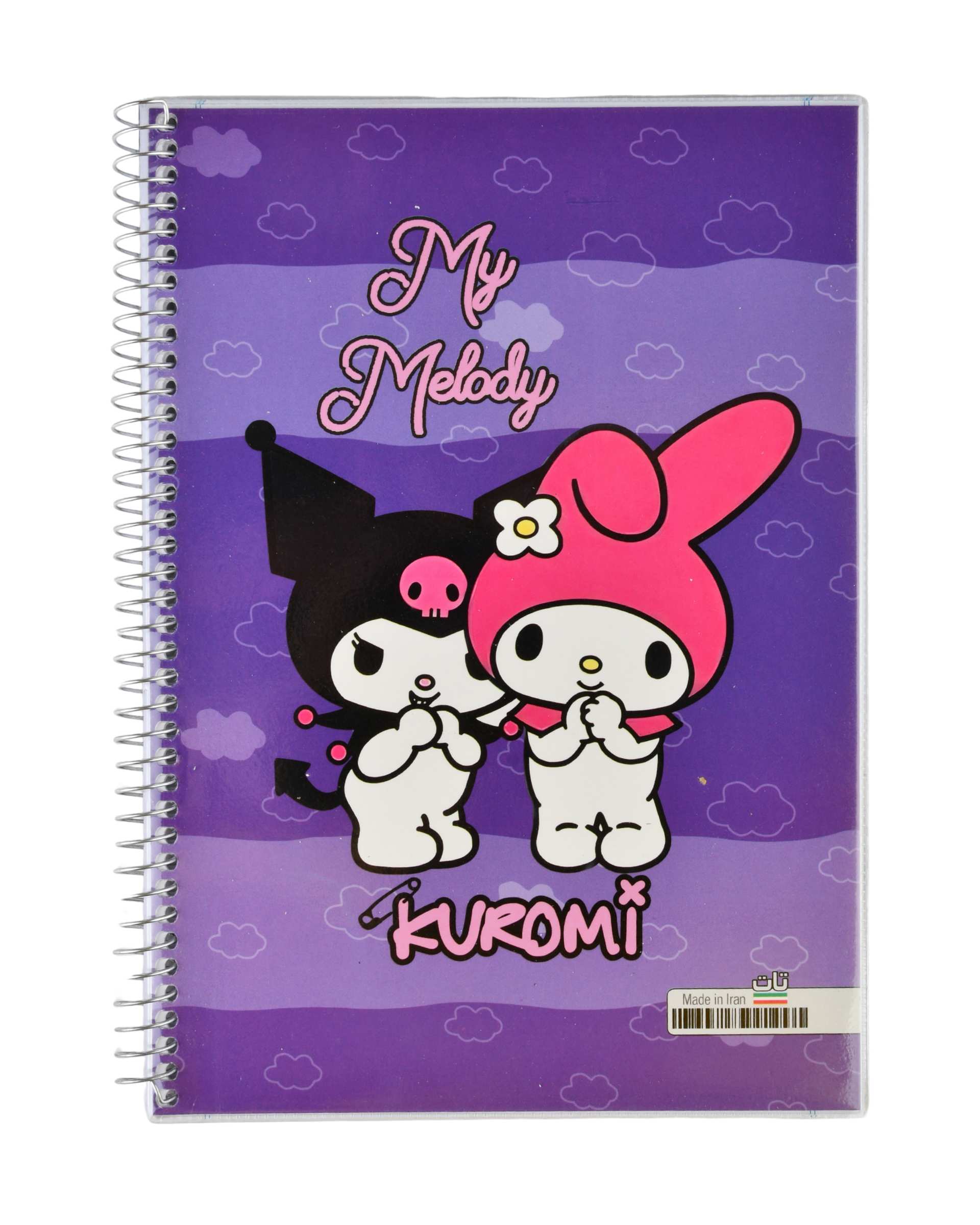 دفتر مشق 60 برگ سیمی مجلد بنفش طرح کرومی و ملودی Kuromi & MY Melody
