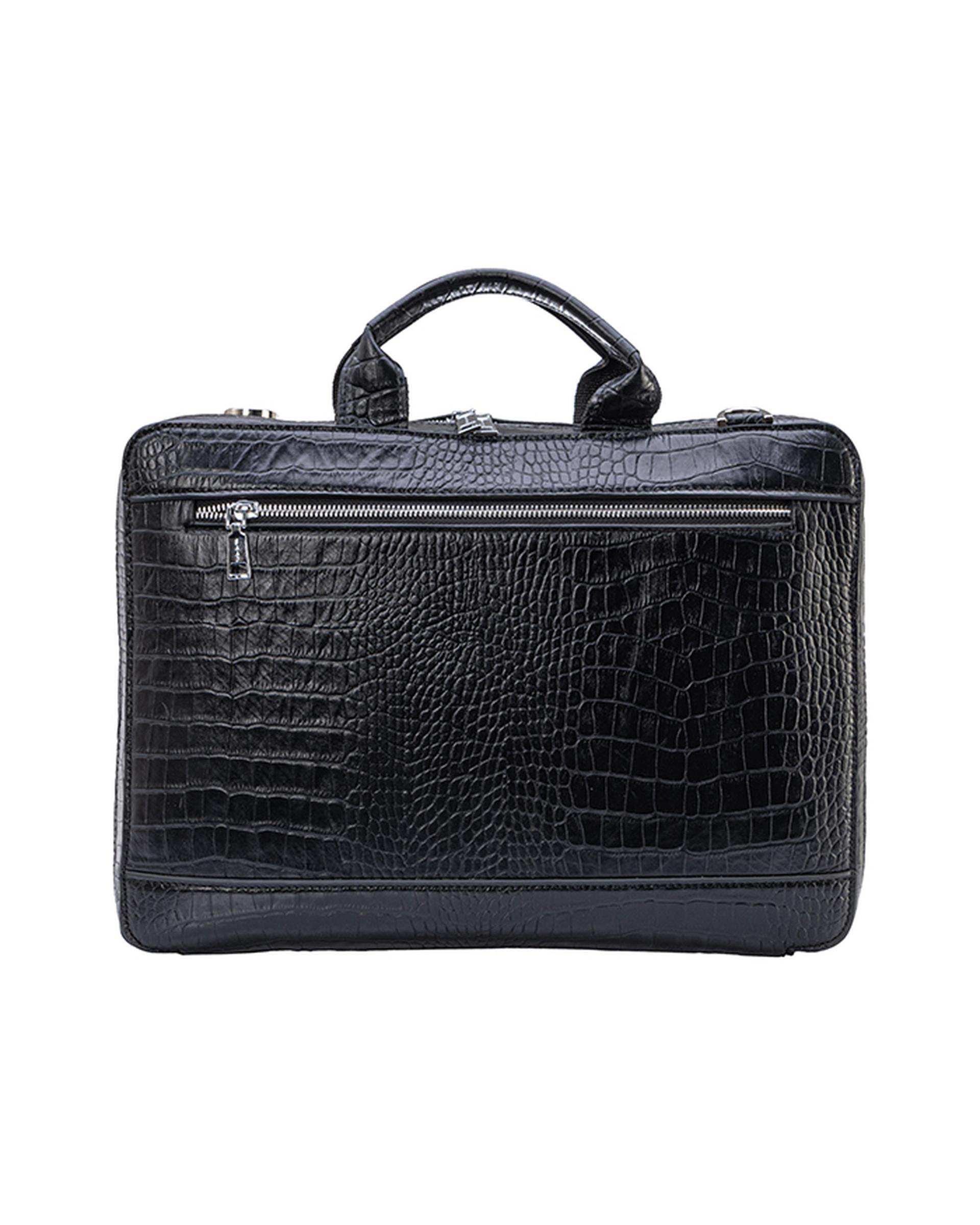 کیف چرم اداری مردانه مشکی صاد Saad مدل RV2202