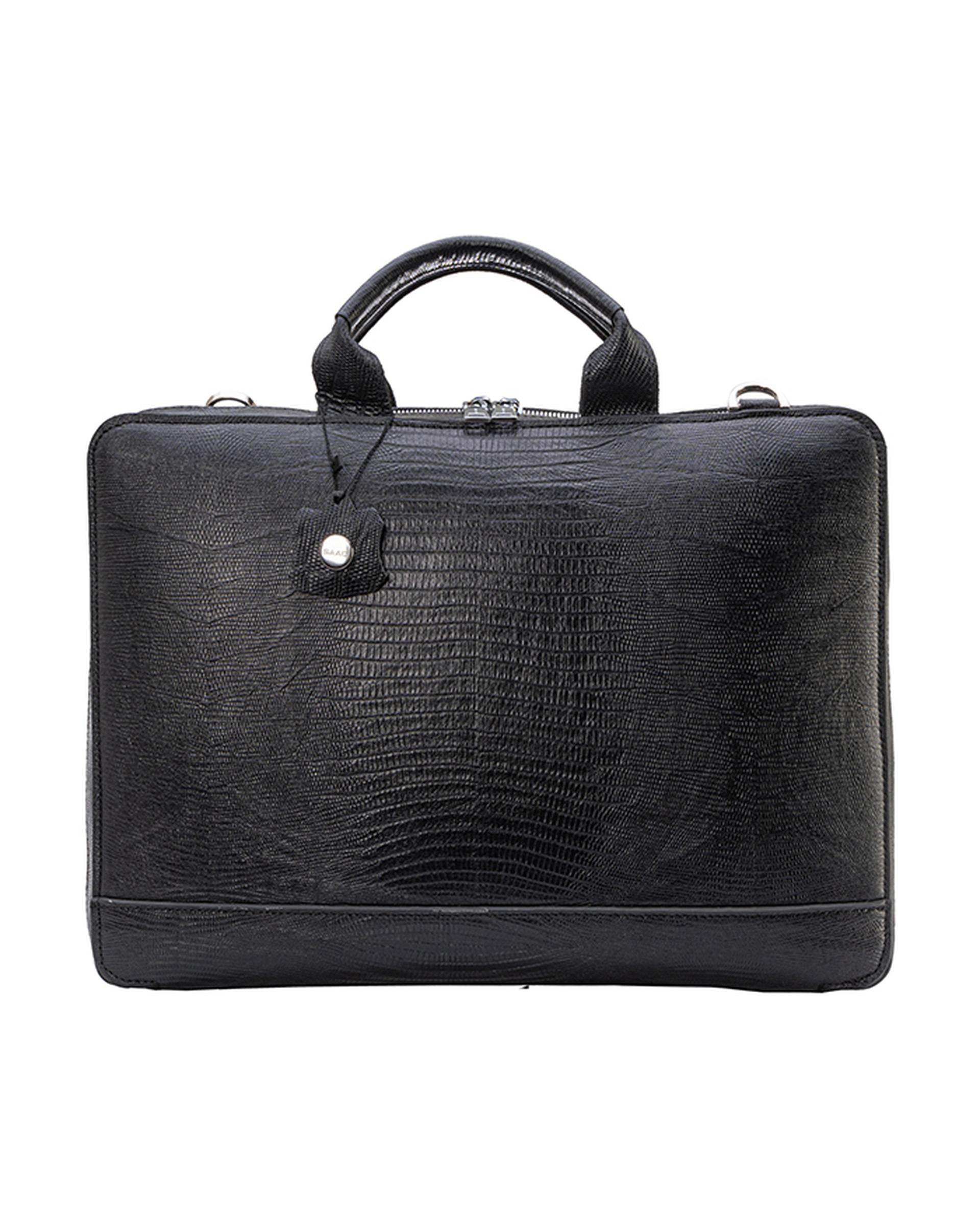 کیف چرم اداری مردانه مشکی صاد Saad مدل RV2203