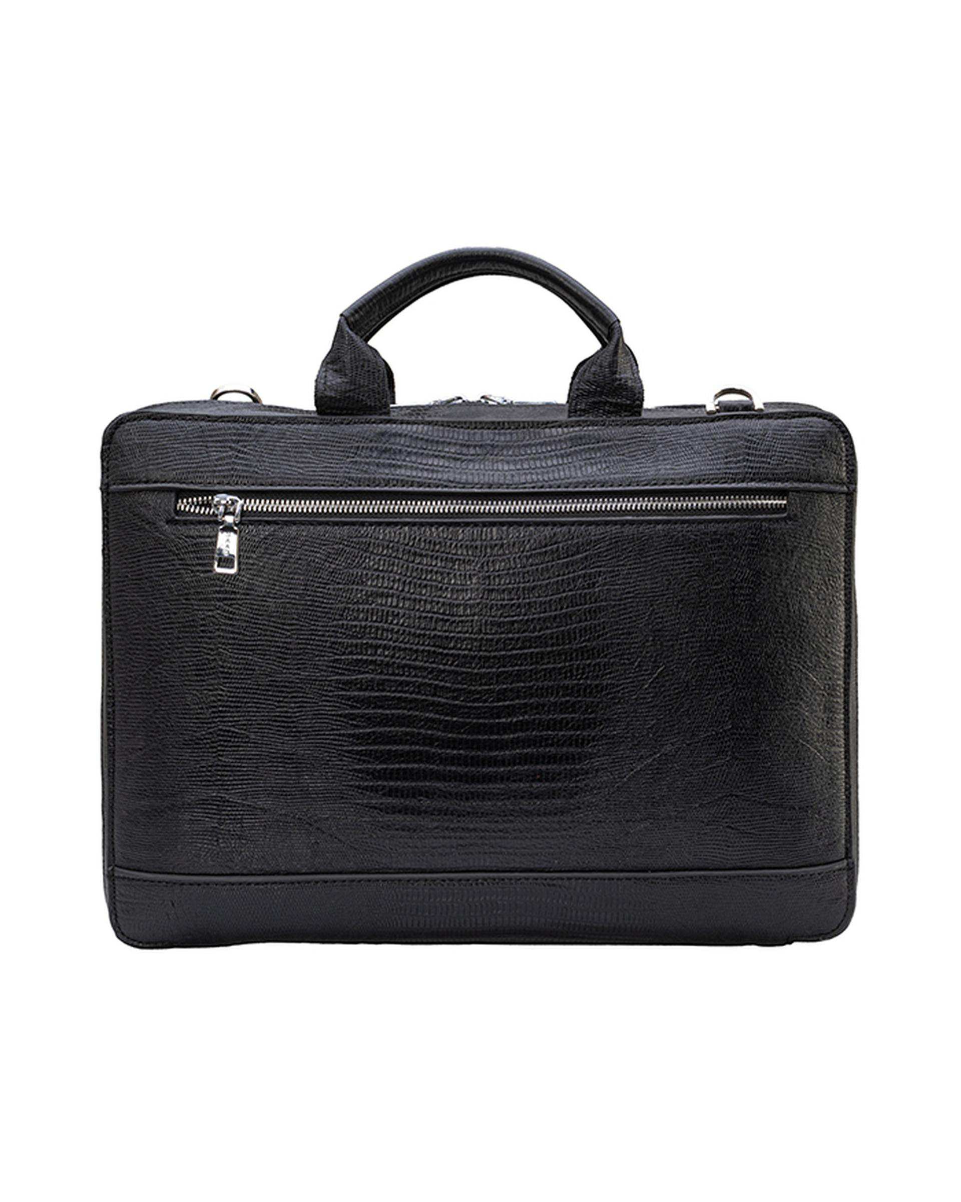 کیف چرم اداری مردانه مشکی صاد Saad مدل RV2203