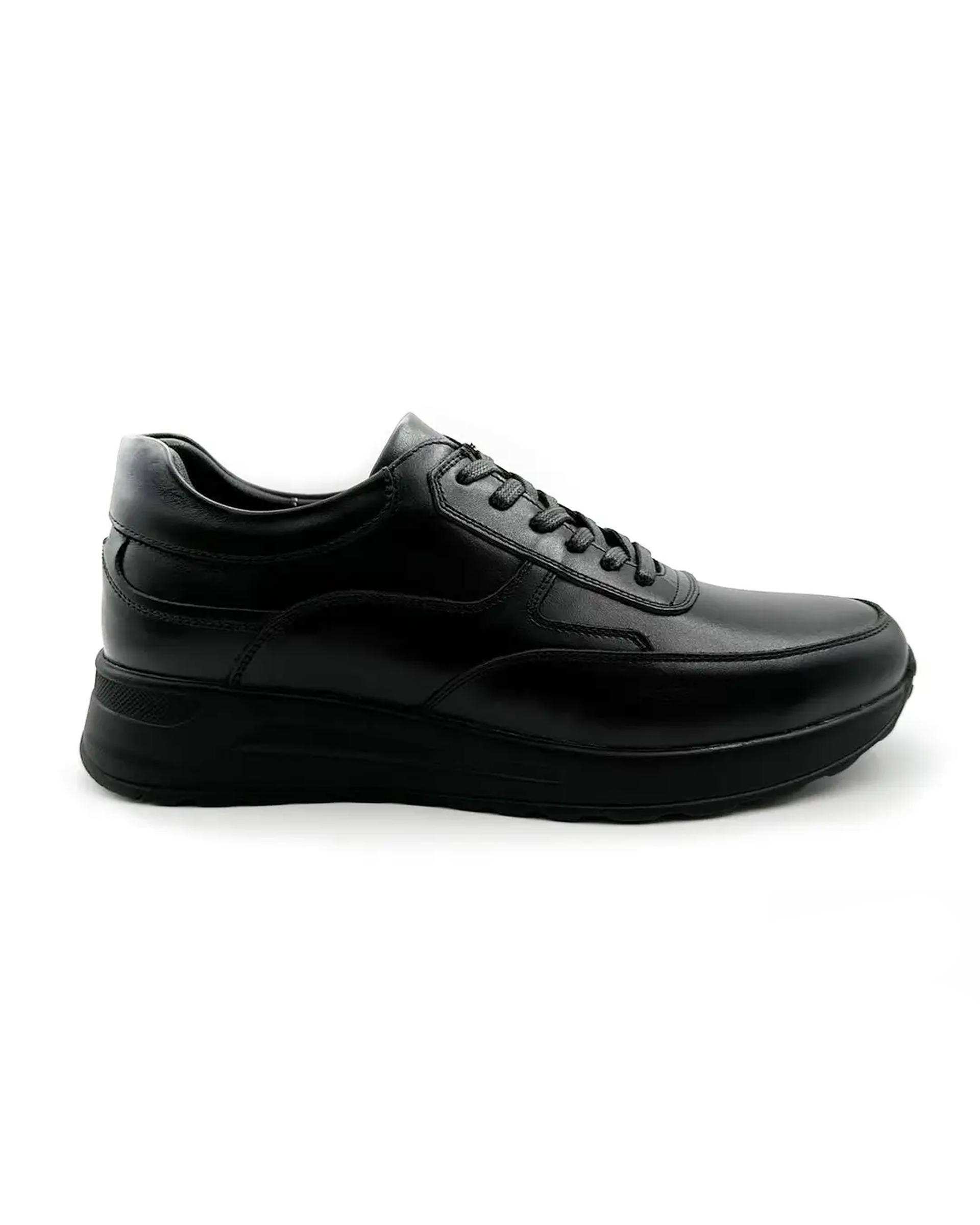 کفش چرم مردانه کژوال طبی مشکی چرم میخچی Mikhchi Leather مدل E8