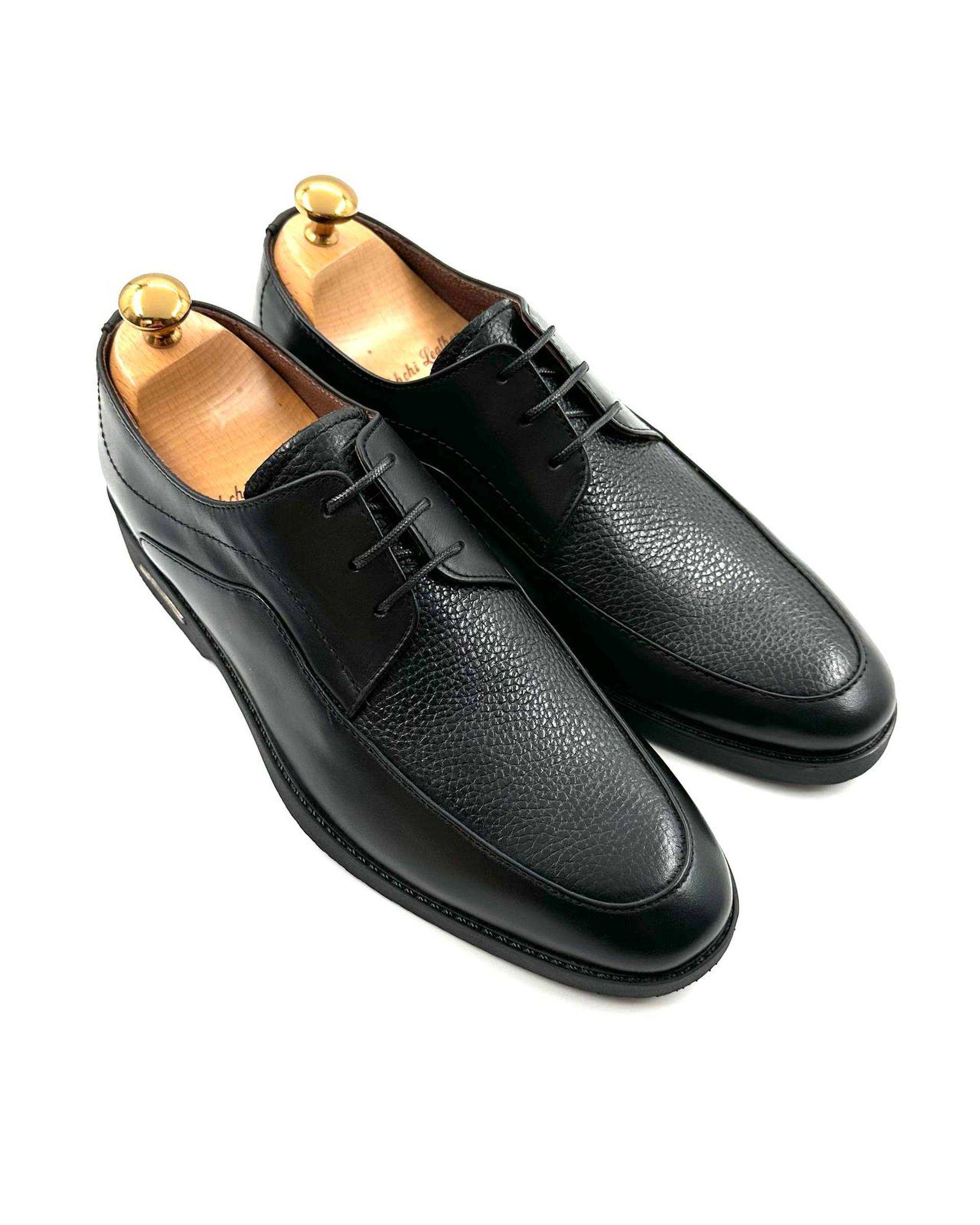 کفش چرم مردانه رسمی مشکی چرم میخچی Mikhchi Leather مدل G532