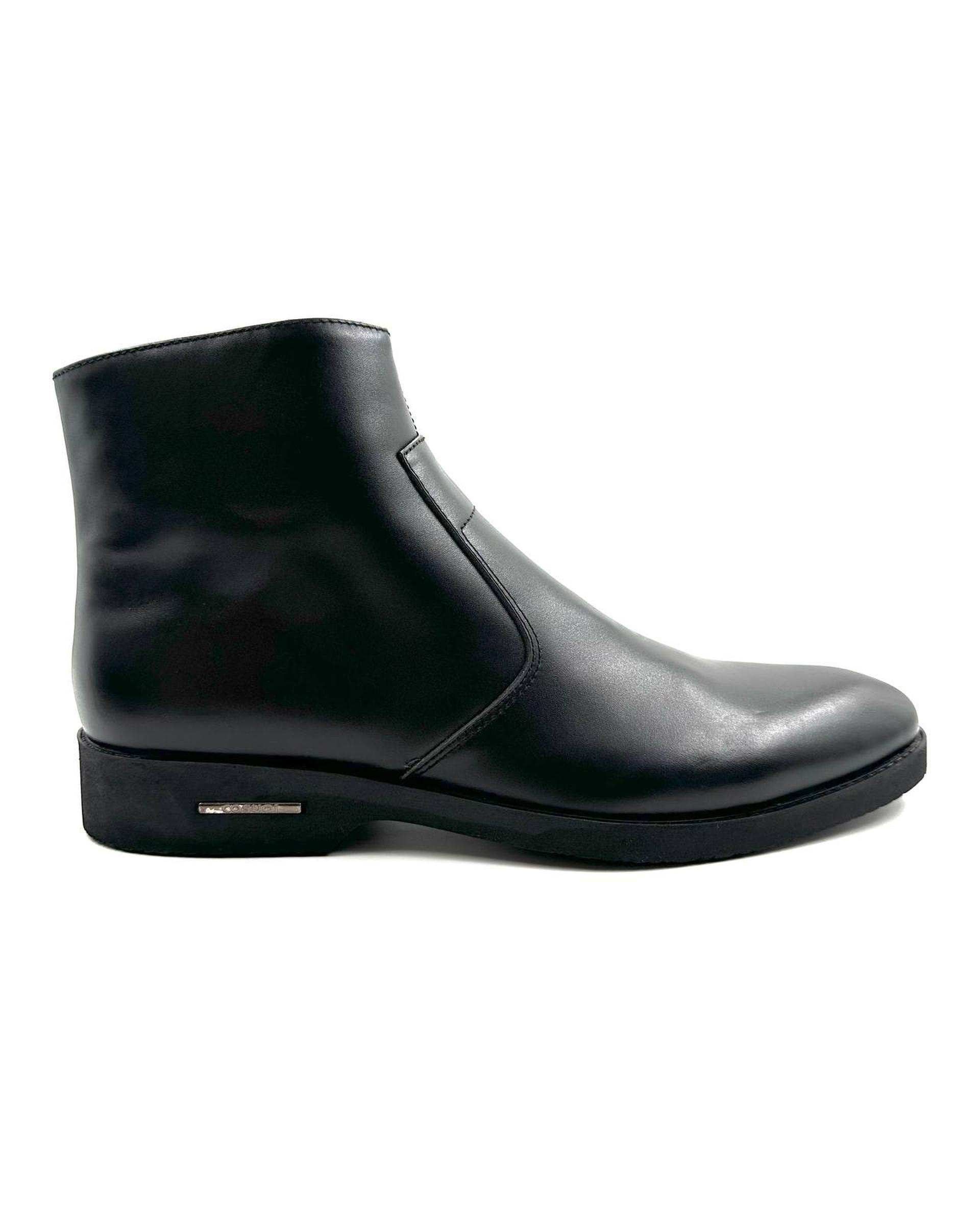 بوت چرم مردانه طبی دست دوز مشکی چرم میخچی Mikhchi Leather مدل G820