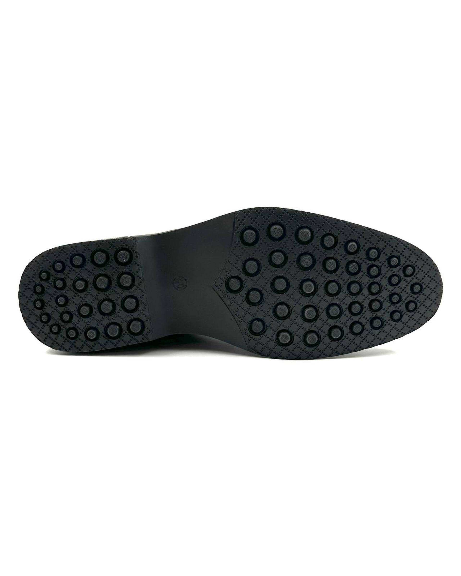 بوت چرم مردانه طبی دست دوز مشکی چرم میخچی Mikhchi Leather مدل G820