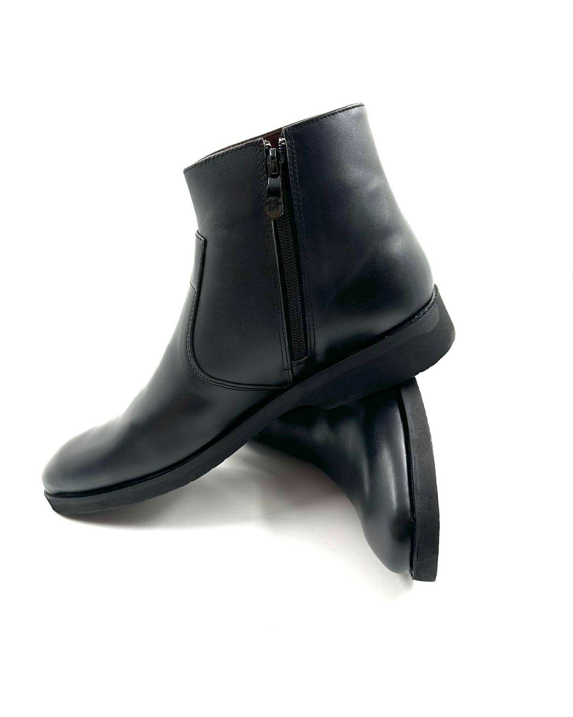 بوت چرم مردانه طبی دست دوز مشکی چرم میخچی Mikhchi Leather مدل G820