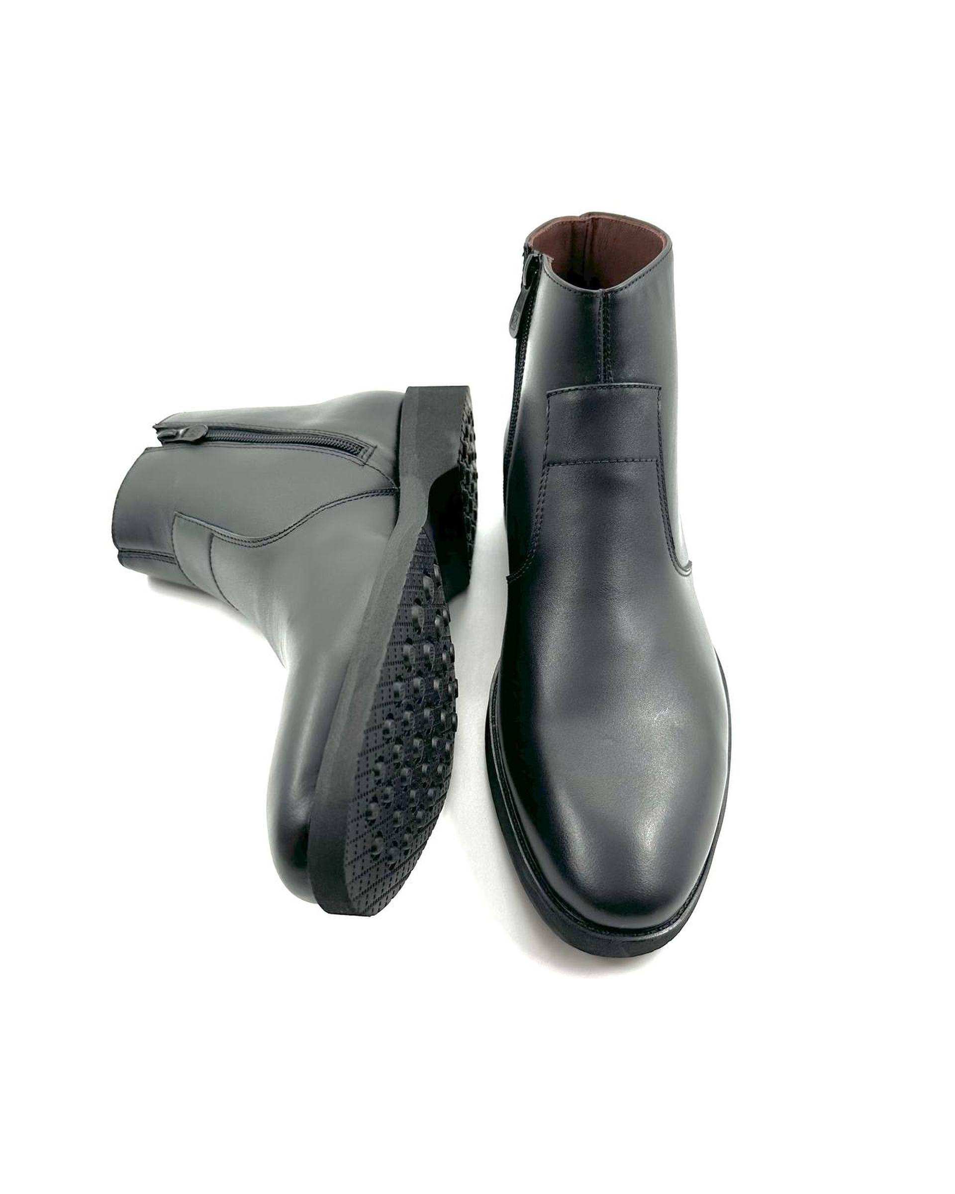 بوت چرم مردانه طبی دست دوز مشکی چرم میخچی Mikhchi Leather مدل G820