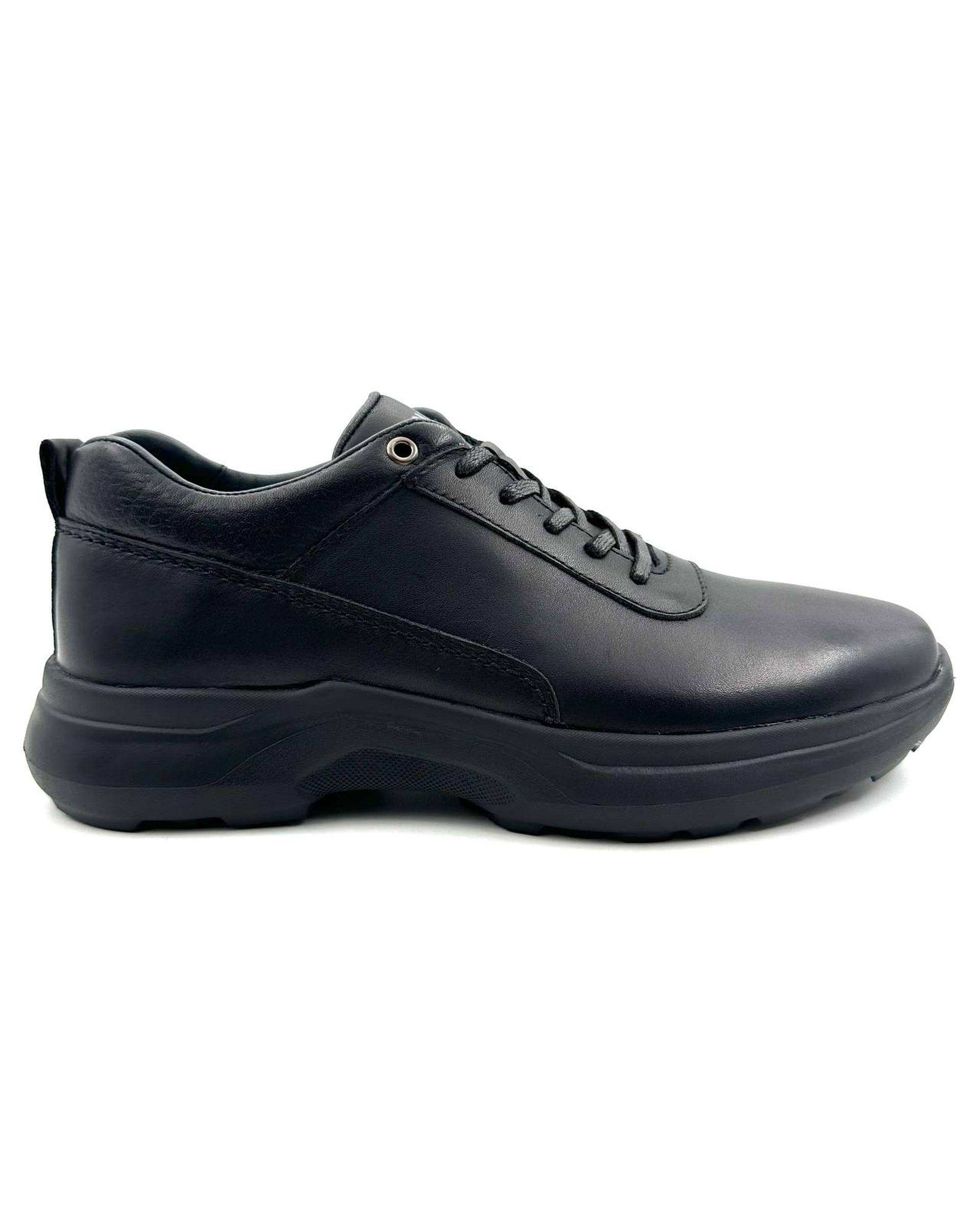 کفش چرم مردانه کژوال طبی دست دوز مشکی چرم میخچی Mikhchi Leather مدل P15