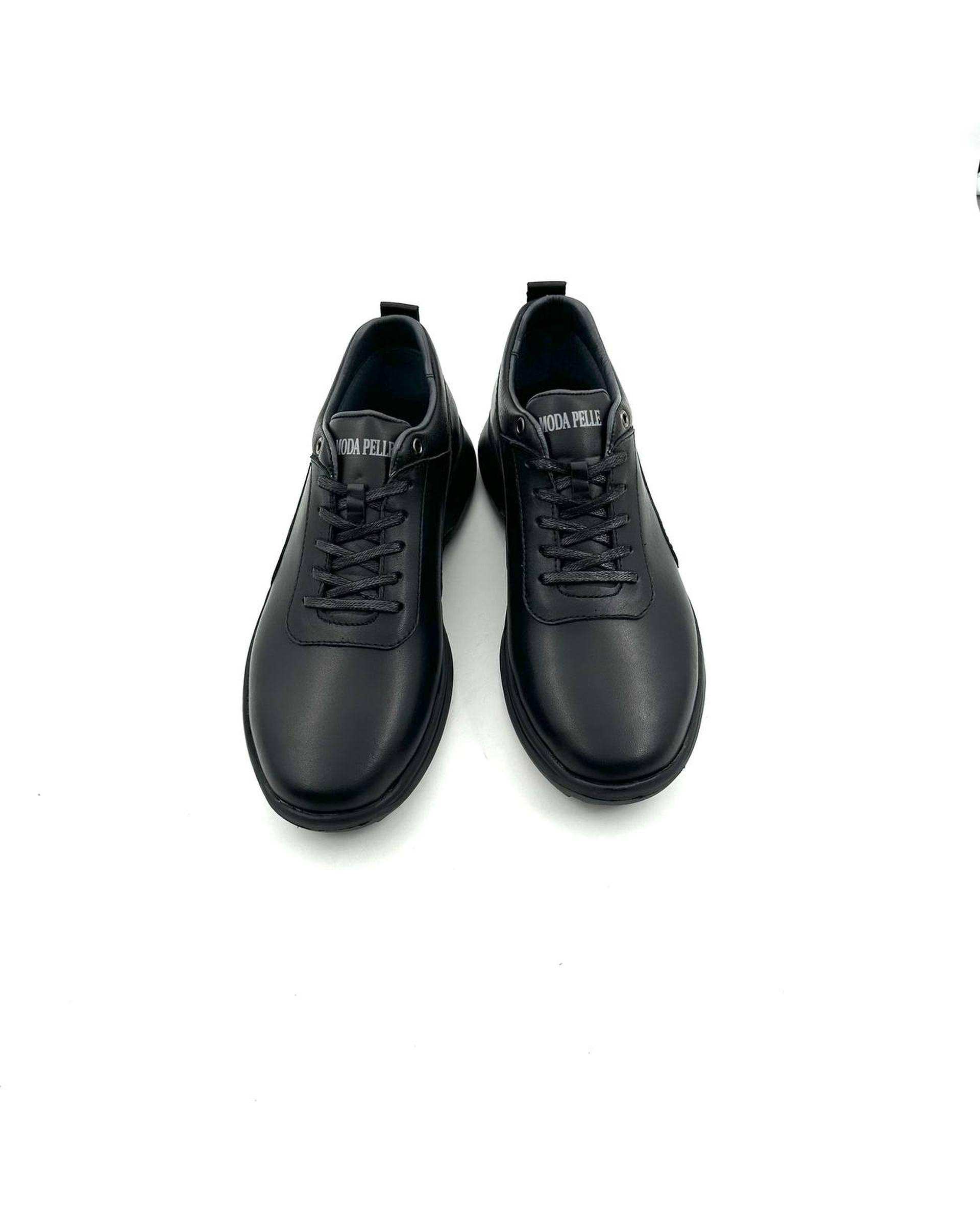 کفش چرم مردانه کژوال طبی دست دوز مشکی چرم میخچی Mikhchi Leather مدل P15