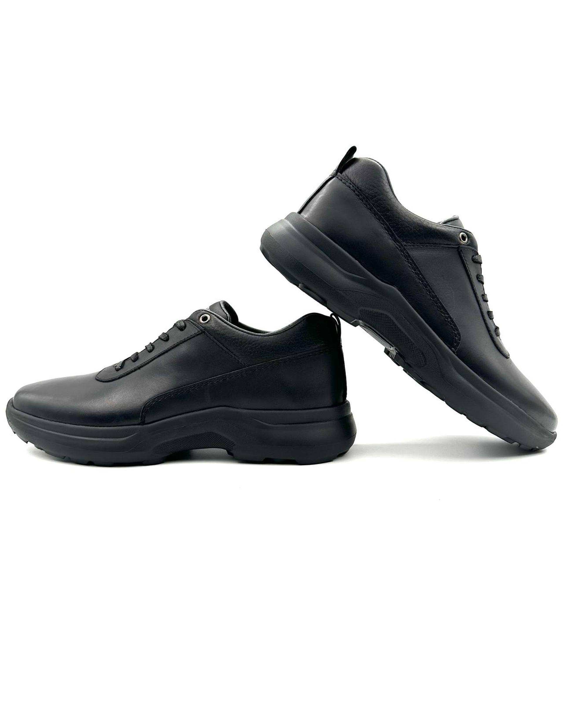 کفش چرم مردانه کژوال طبی دست دوز مشکی چرم میخچی Mikhchi Leather مدل P15