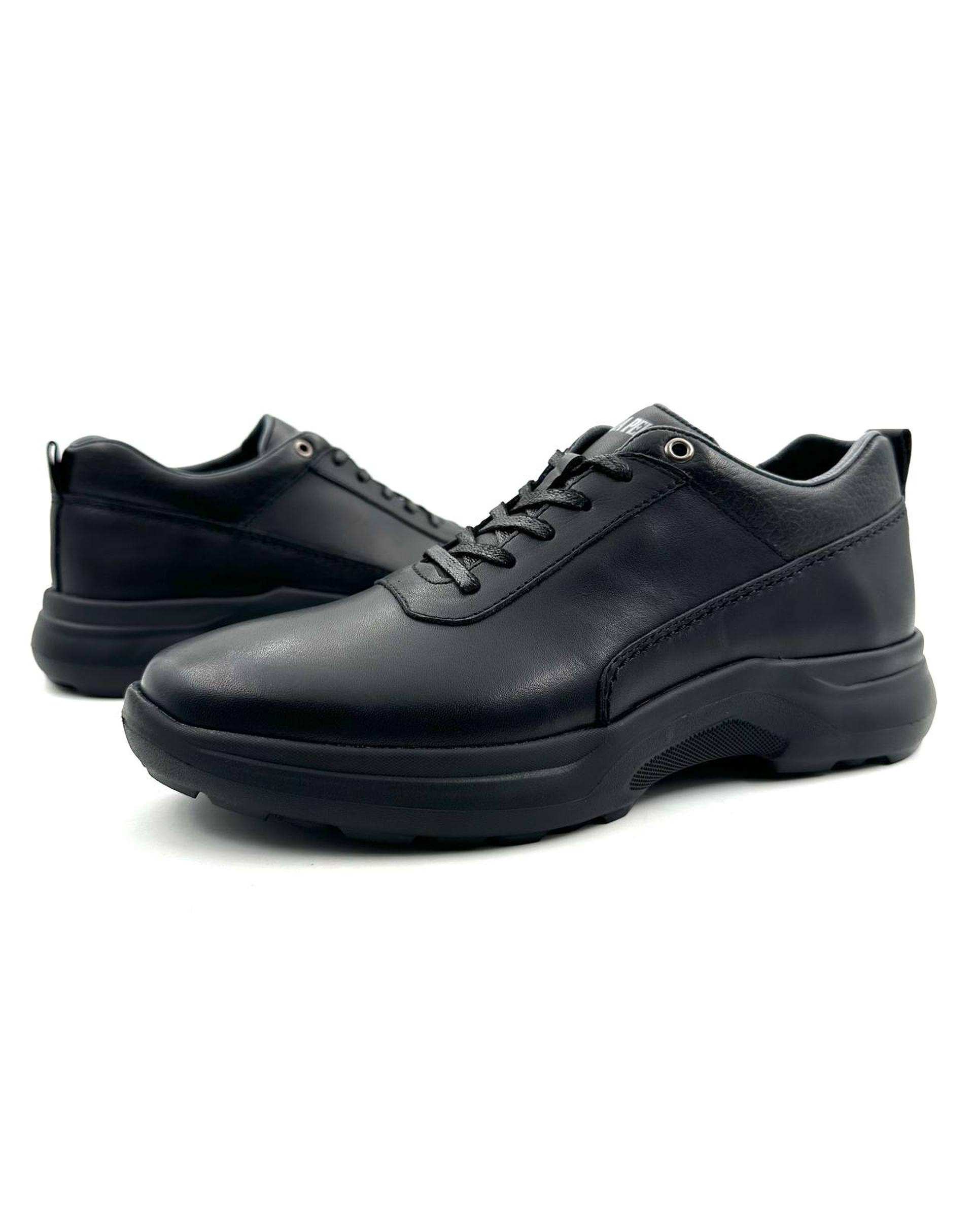 کفش چرم مردانه کژوال طبی دست دوز مشکی چرم میخچی Mikhchi Leather مدل P15
