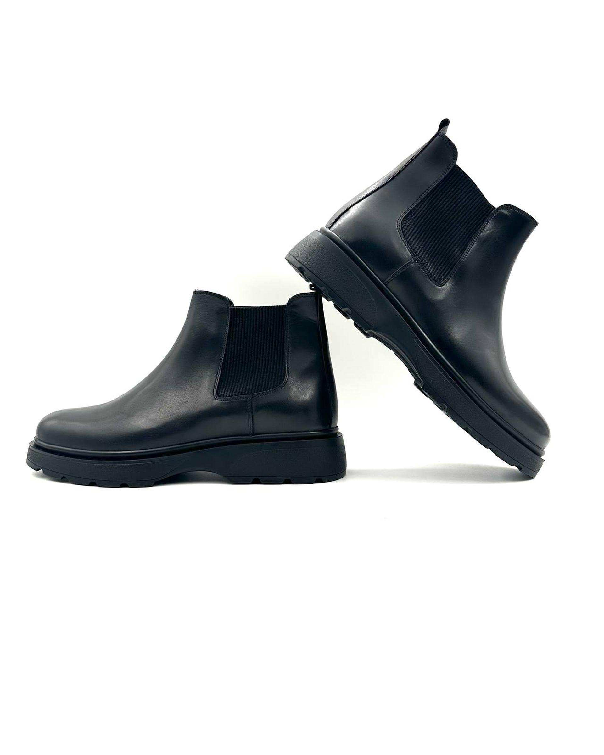 بوت چرم مردانه طبی مشکی چرم میخچی Mikhchi Leather مدل P707