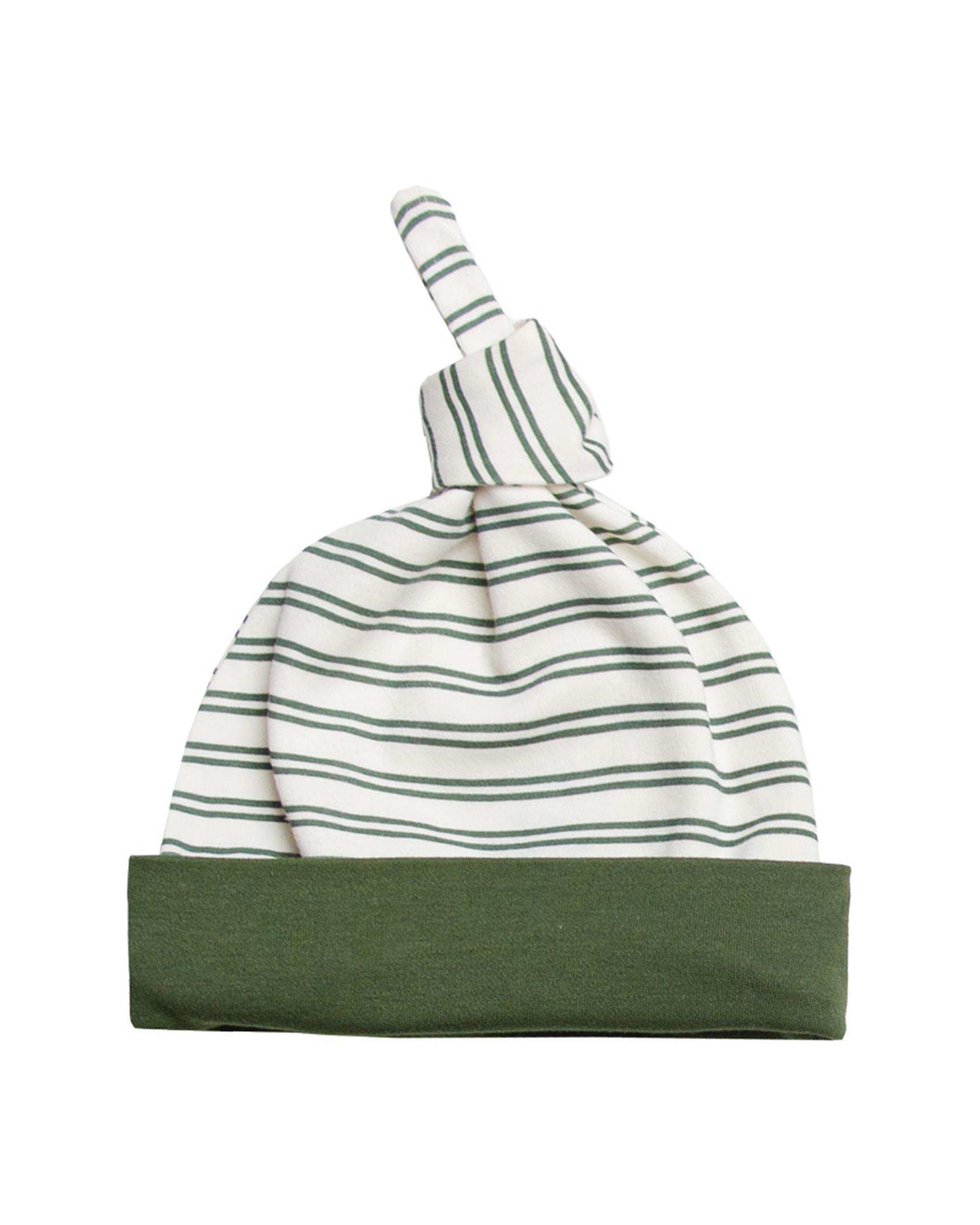 کلاه نوزادی گره ای سفید سبز آدمک Adamak مدل راسو کد 3034000