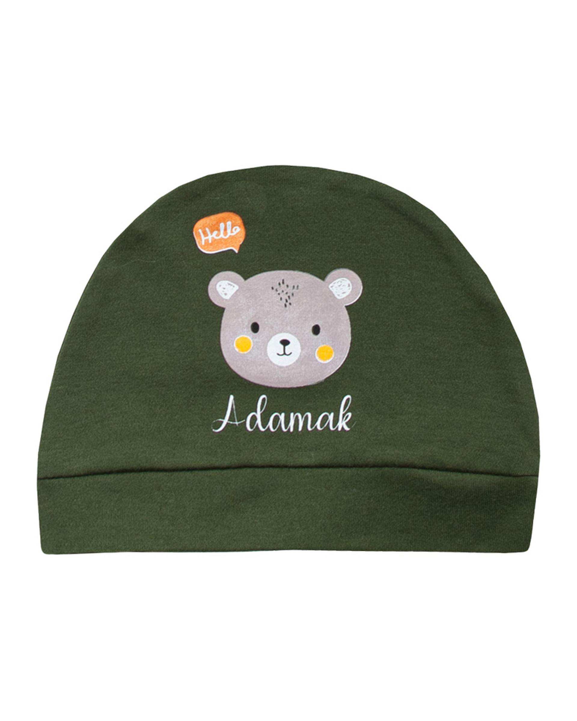 کلاه نوزادی سبز آدمک Adamak مدل راسو کد 3035000