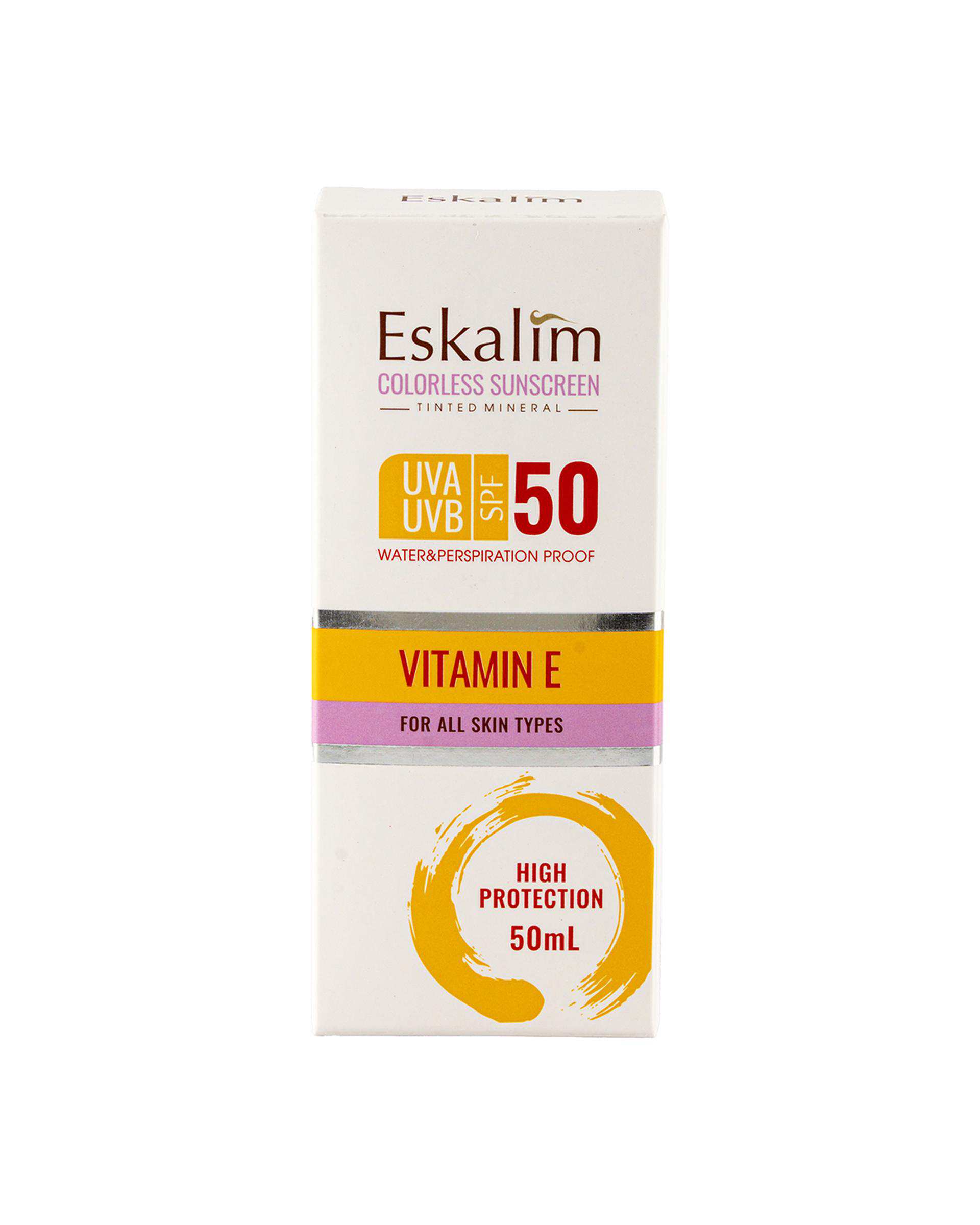کرم ضد آفتاب روشن کننده بی رنگ SPF50 اسکالیم Eskalim حجم 50ml
