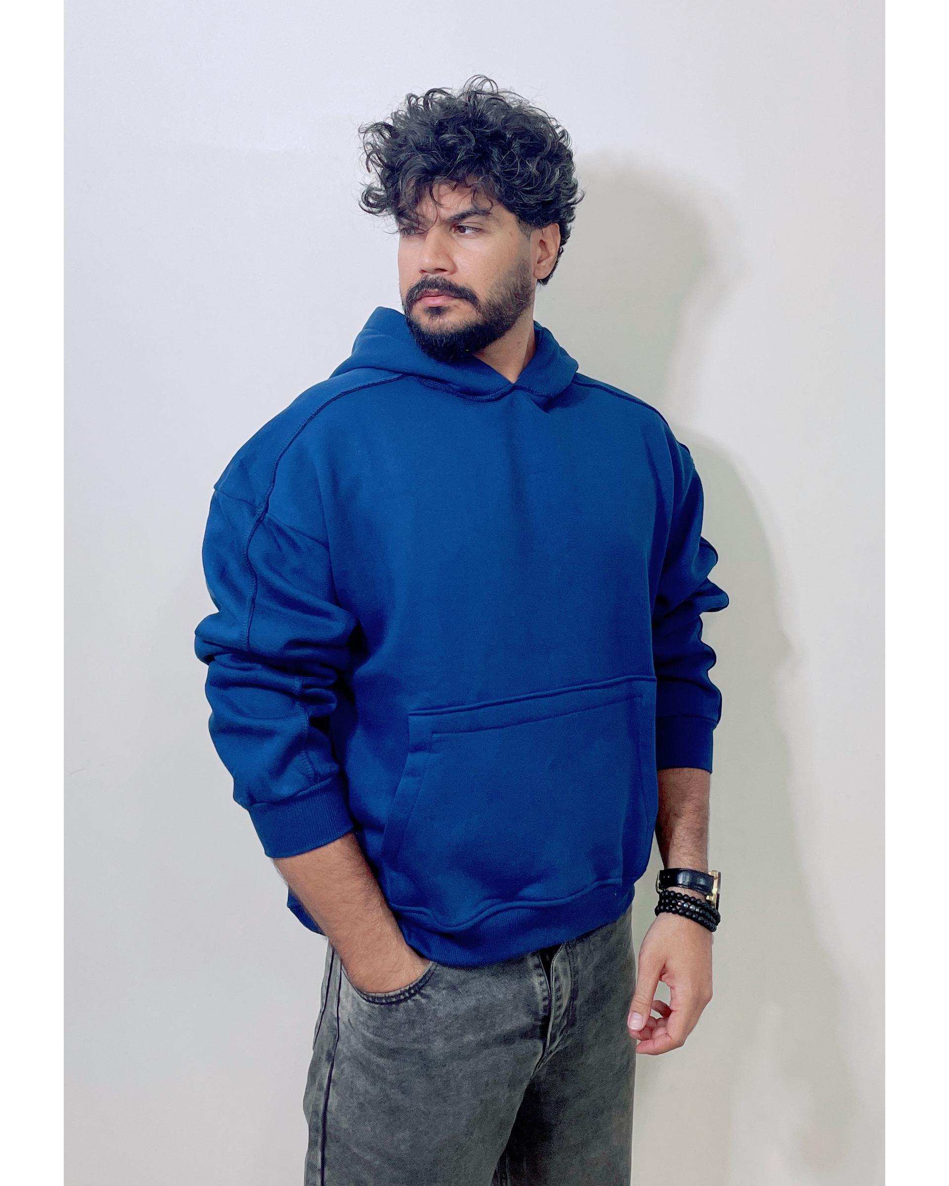 هودی مردانه بیسیک سرمه ای دیورسو Diverso مدل باکسی کد 4773