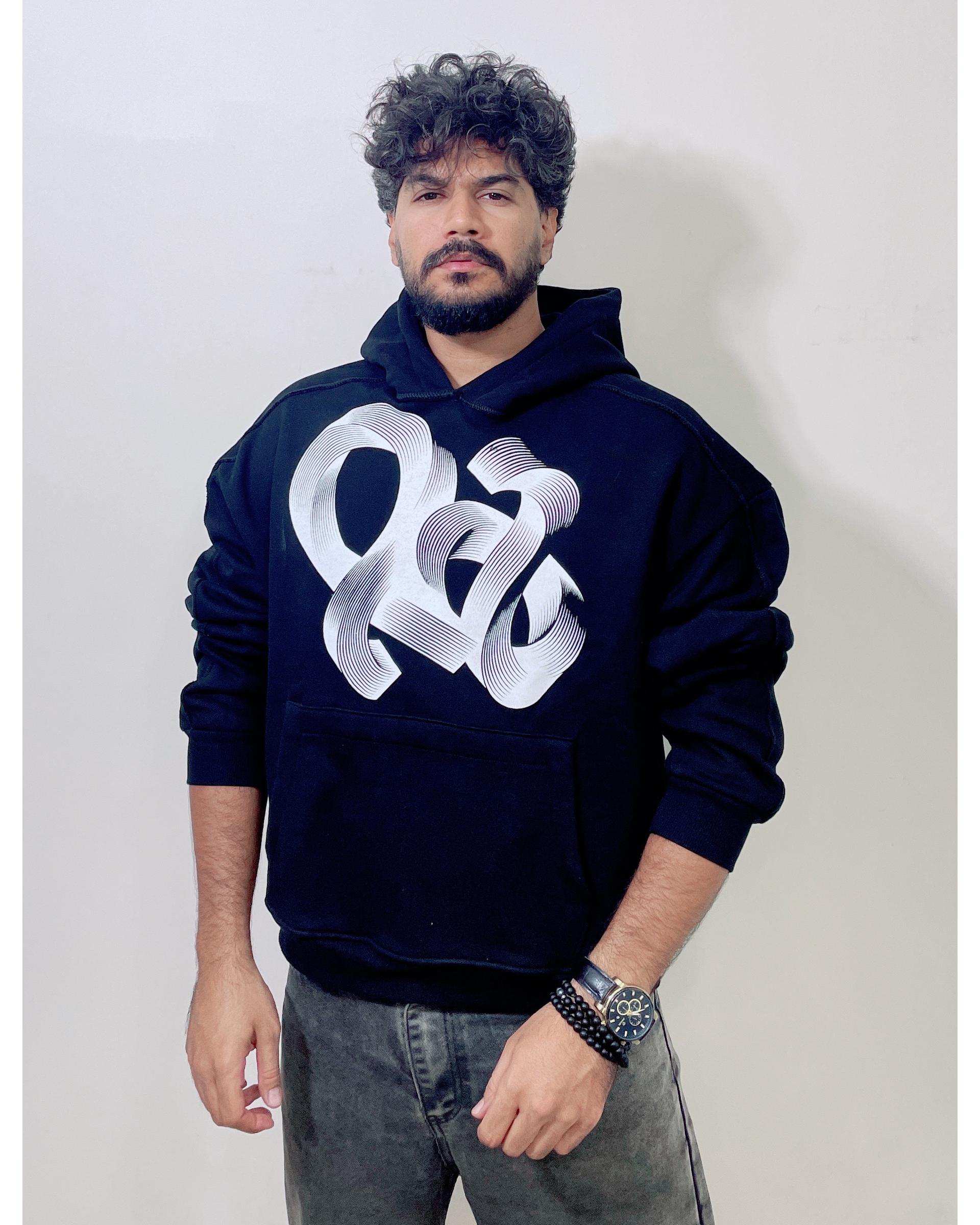 هودی مردانه بیسیک مشکی دیورسو Diverso مدل باکسی کد 4778