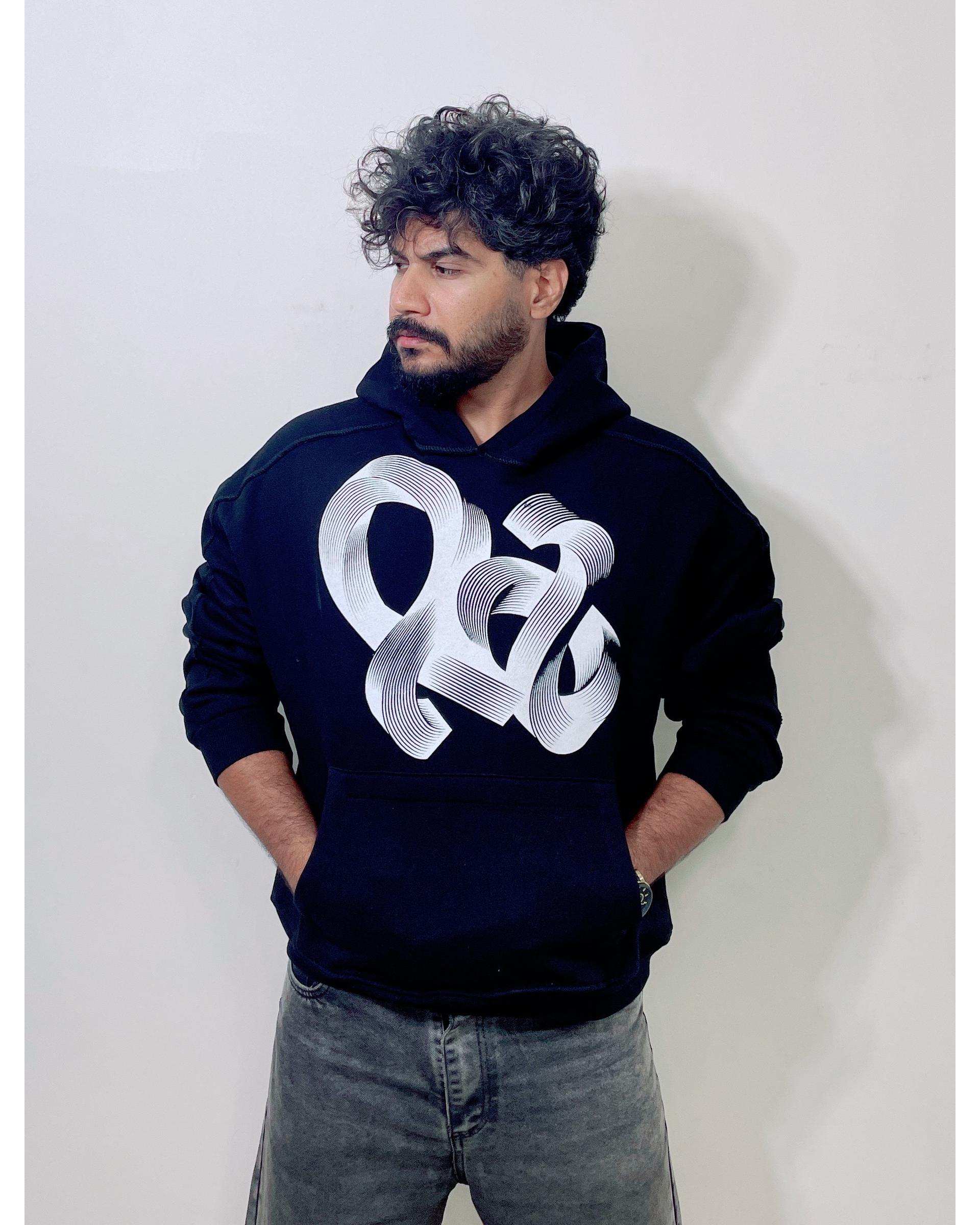 هودی مردانه بیسیک مشکی دیورسو Diverso مدل باکسی کد 4778