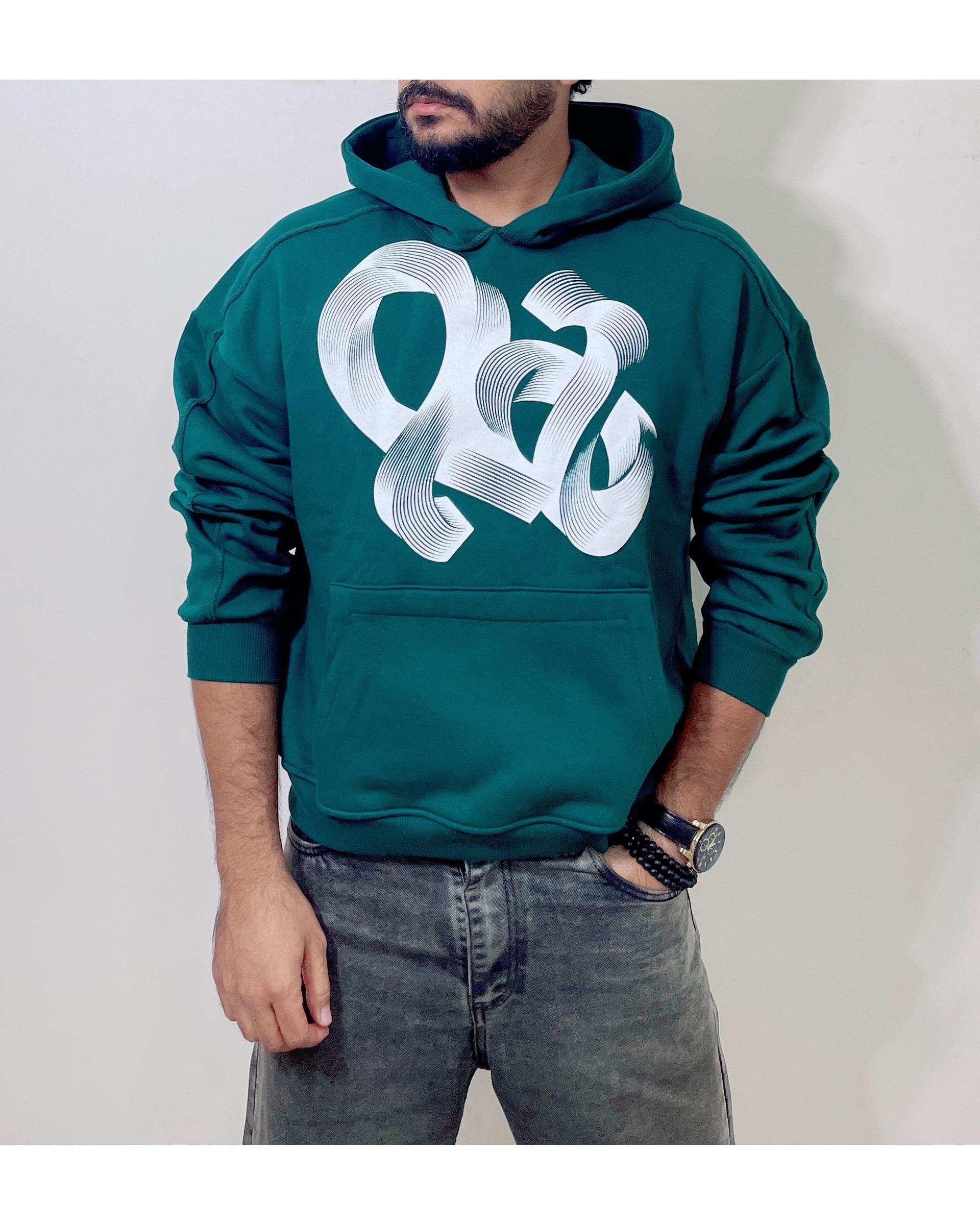 هودی مردانه بیسیک سبز دیورسو Diverso مدل باکسی کد 4780