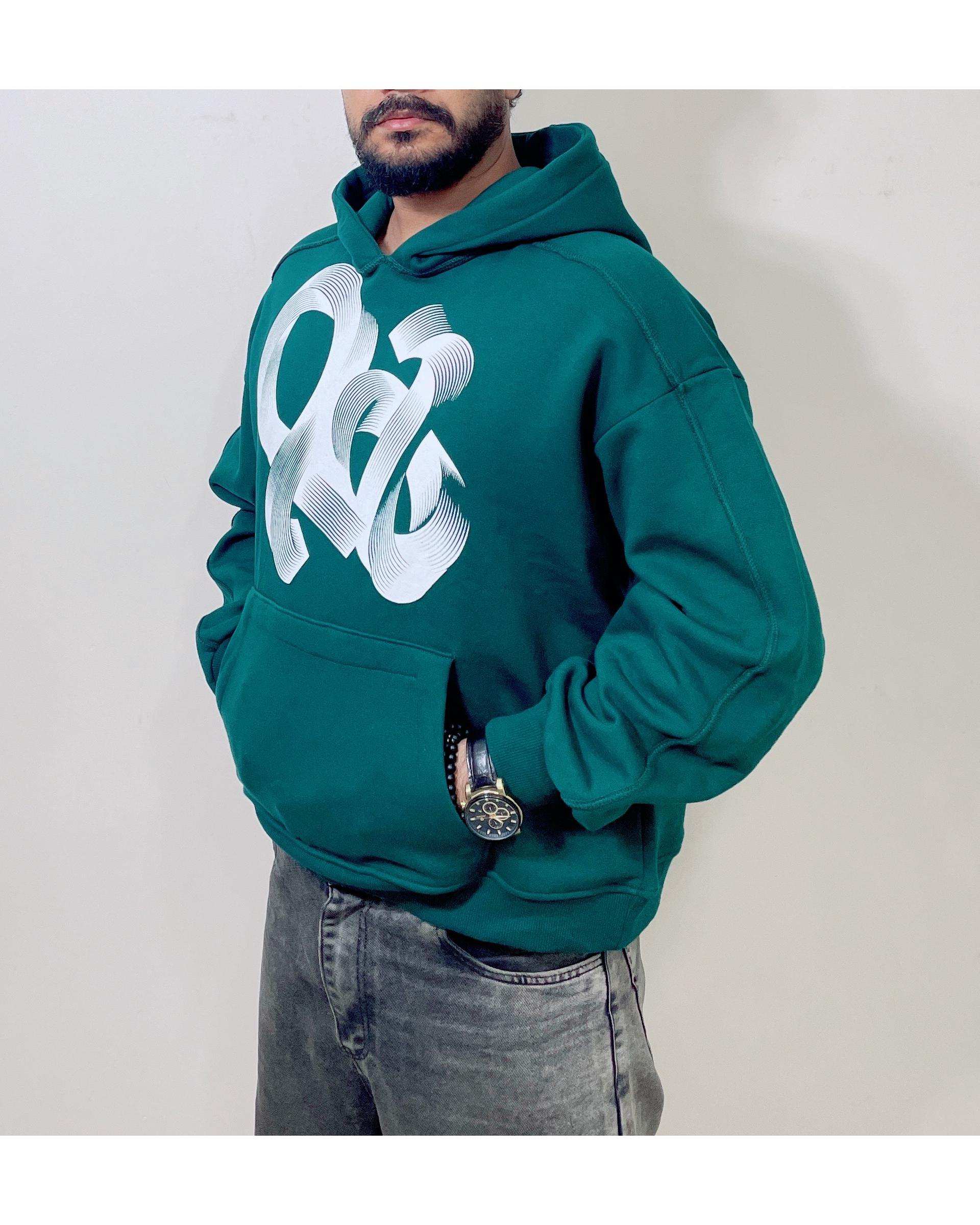 هودی مردانه بیسیک سبز دیورسو Diverso مدل باکسی کد 4780