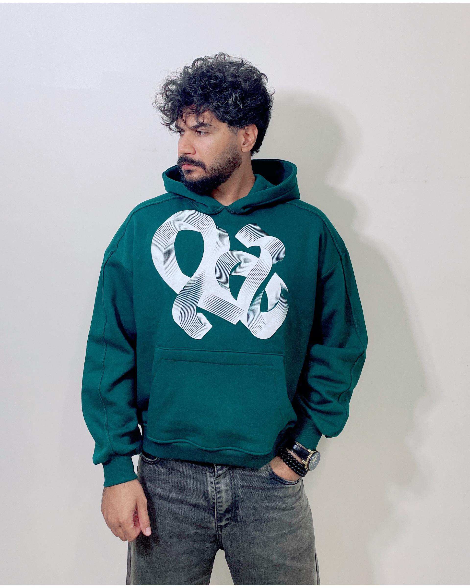 هودی مردانه بیسیک سبز دیورسو Diverso مدل باکسی کد 4780