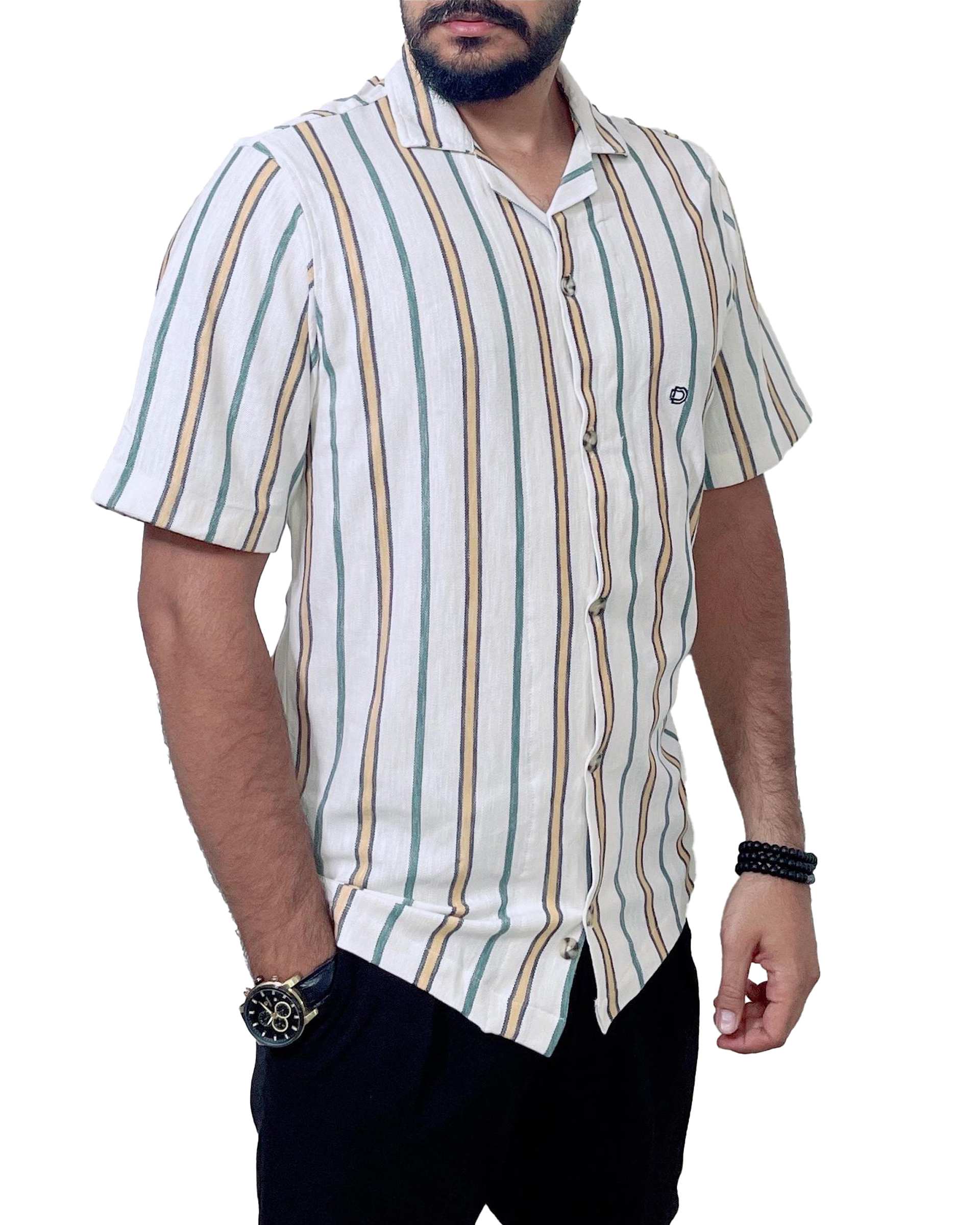 پیراهن مردانه آستین کوتاه سفید دیورسو Diverso کد 4783