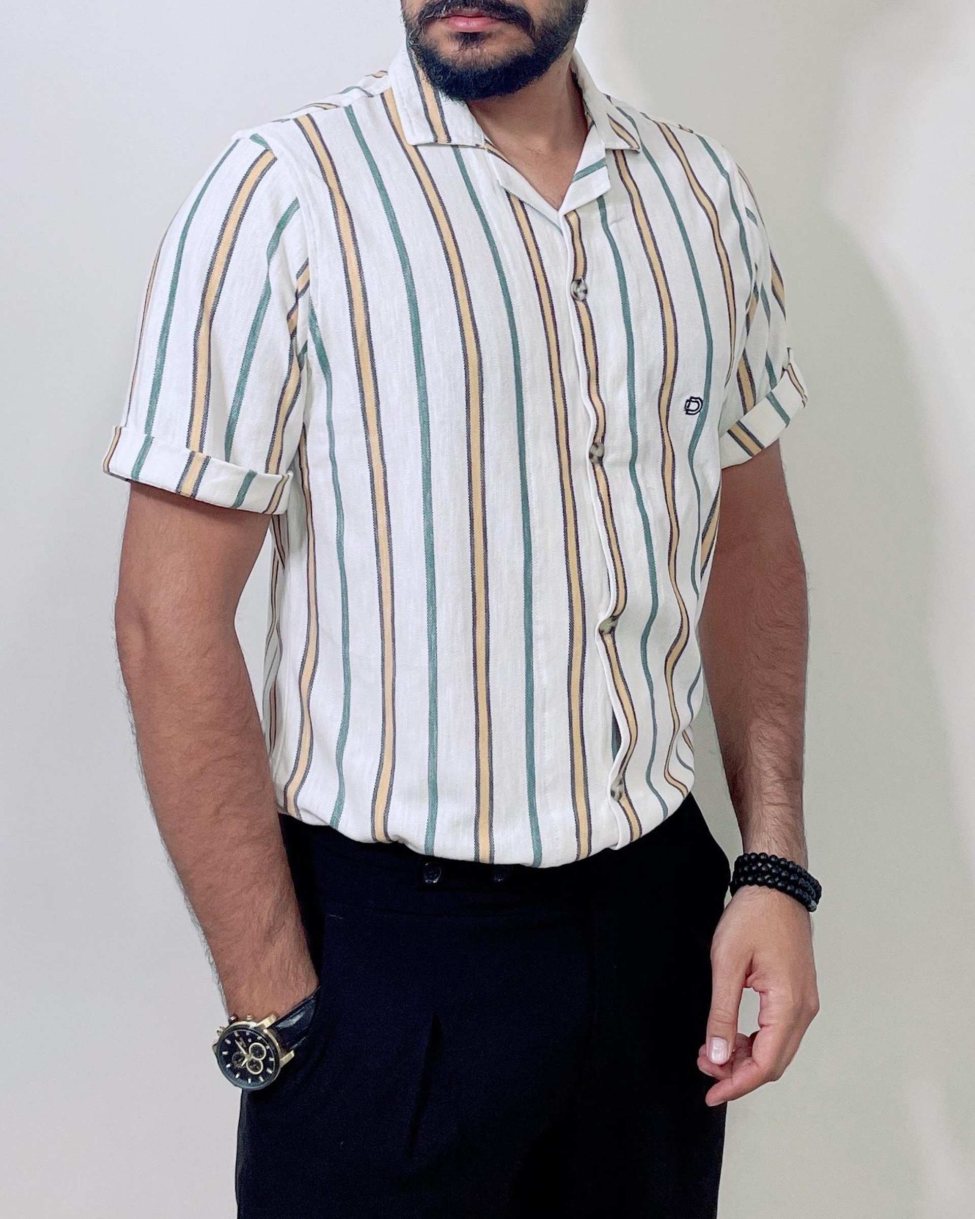 پیراهن مردانه آستین کوتاه سفید دیورسو Diverso کد 4783