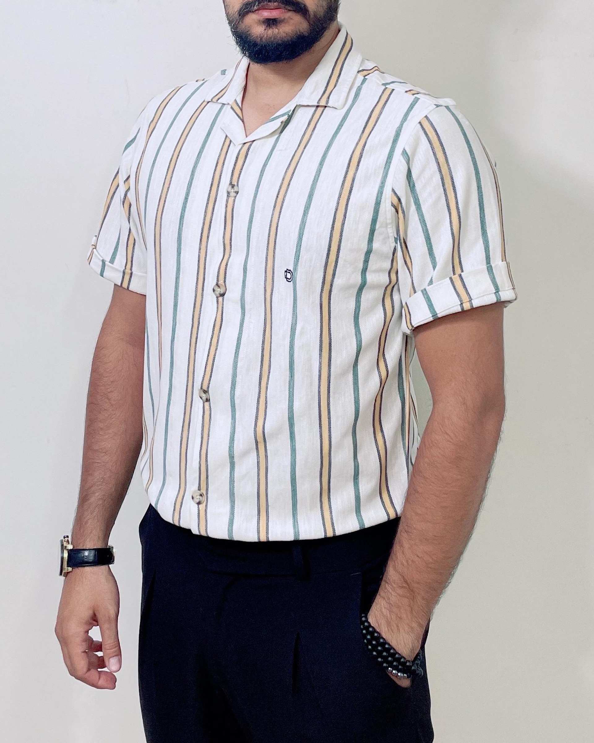 پیراهن مردانه آستین کوتاه سفید دیورسو Diverso کد 4783