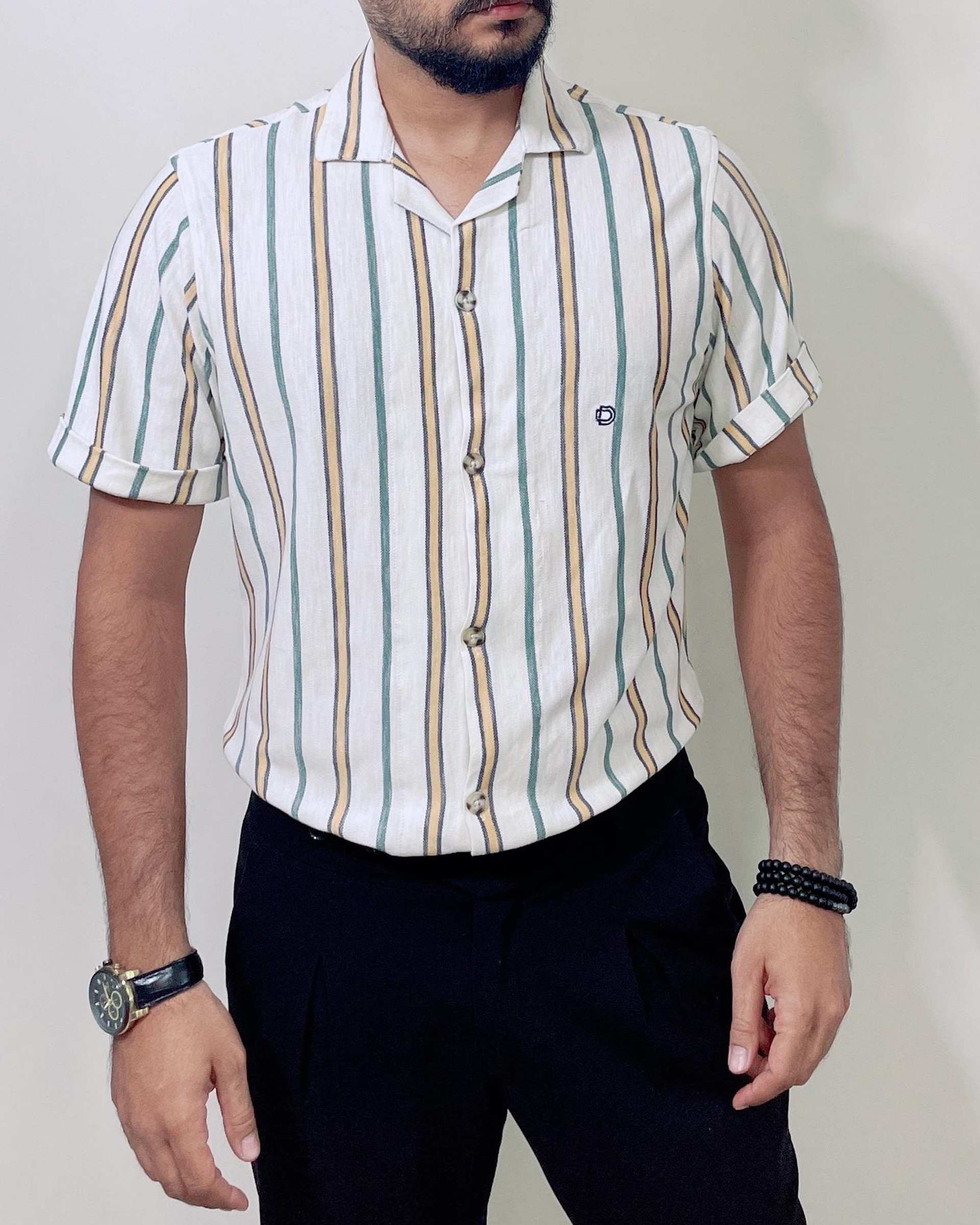 پیراهن مردانه آستین کوتاه سفید دیورسو Diverso کد 4783