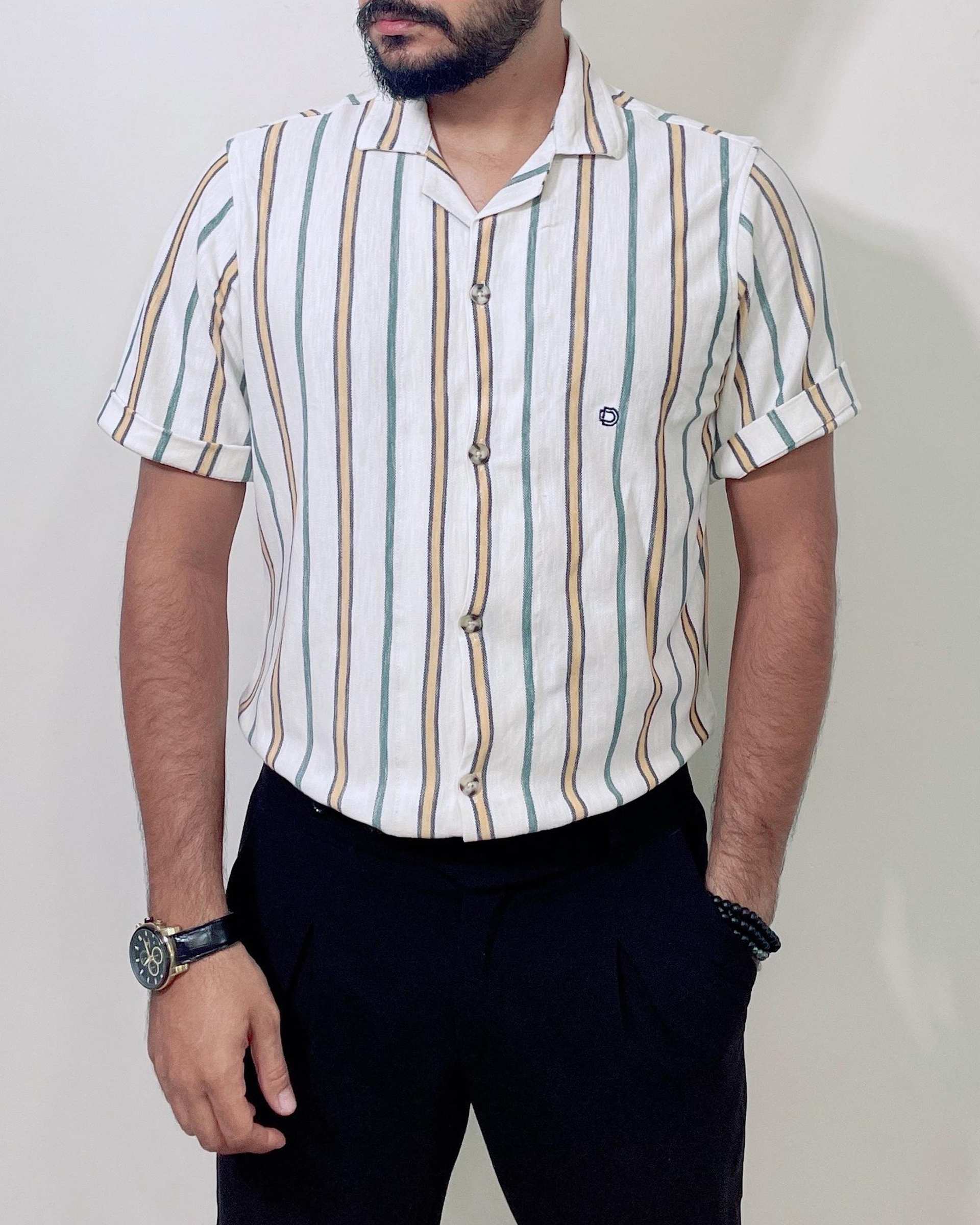 پیراهن مردانه آستین کوتاه سفید دیورسو Diverso کد 4783