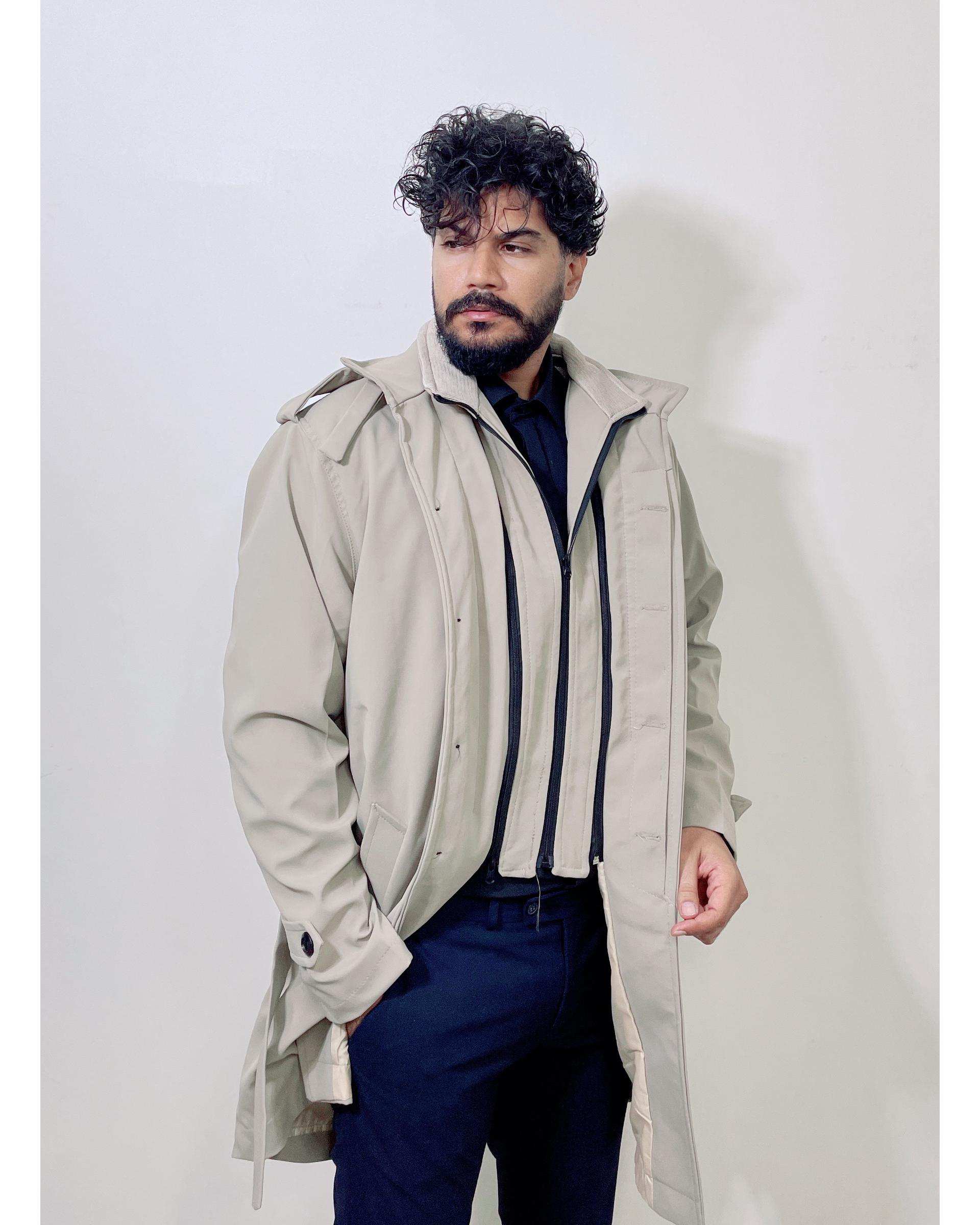 بارانی مردانه ضد آب استخوانی دیورسو Diverso کد 4785