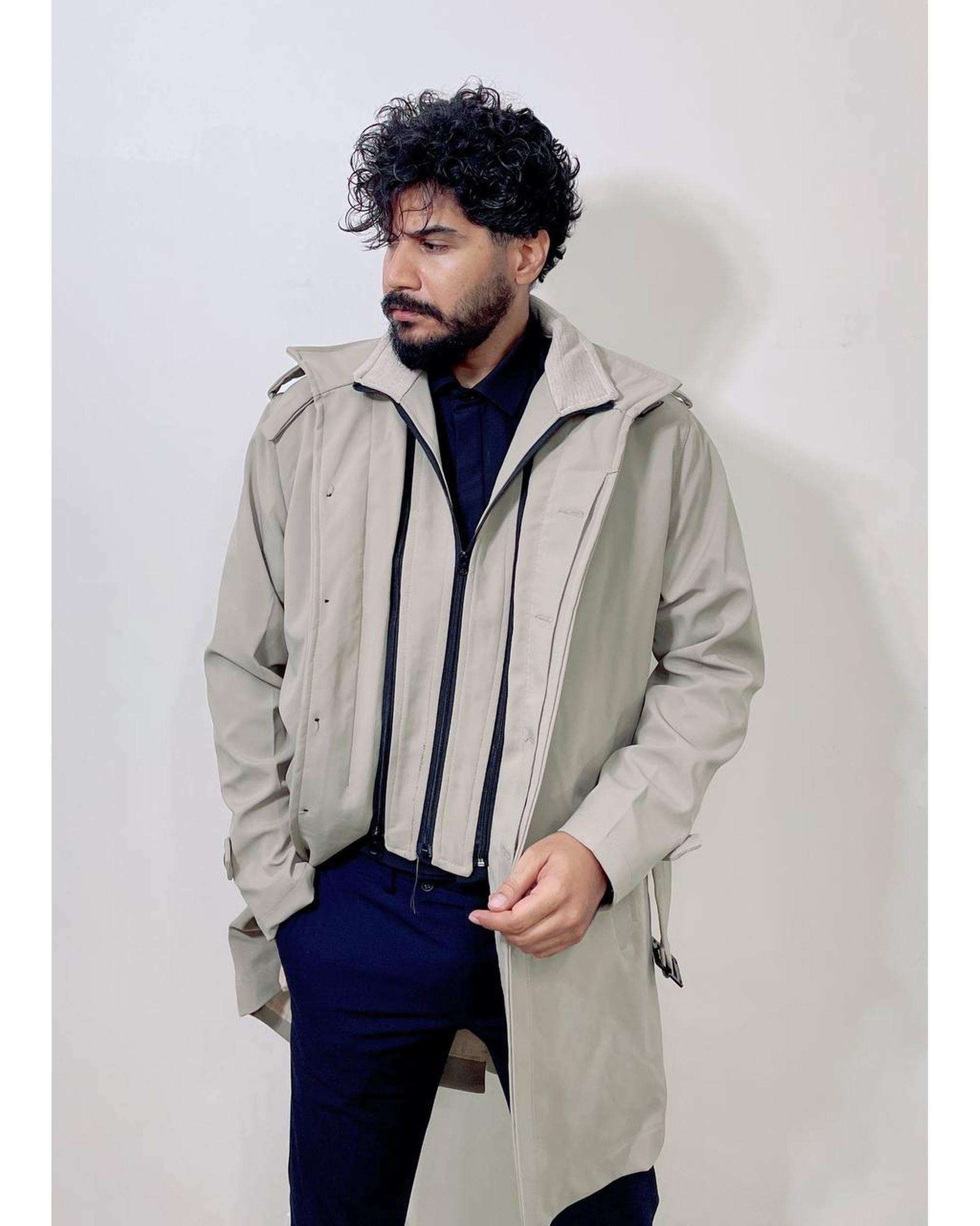 بارانی مردانه ضد آب استخوانی دیورسو Diverso کد 4785