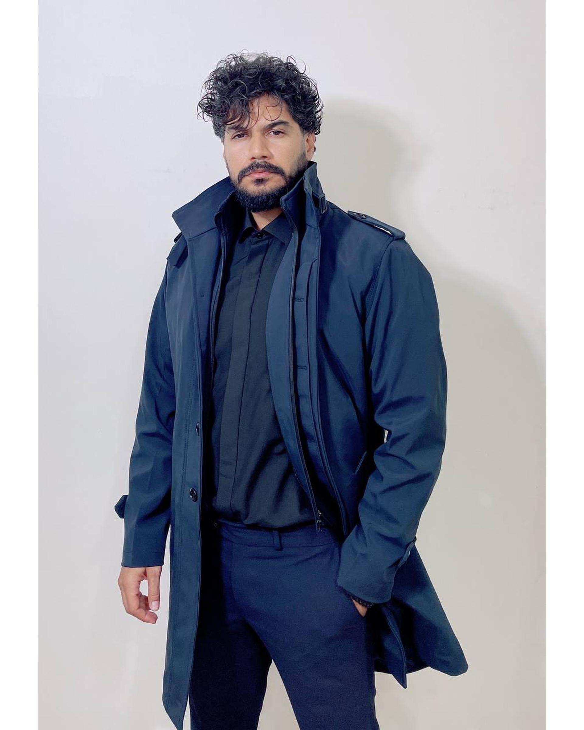 بارانی مردانه ضد آب سرمه ای دیورسو Diverso کد 4787