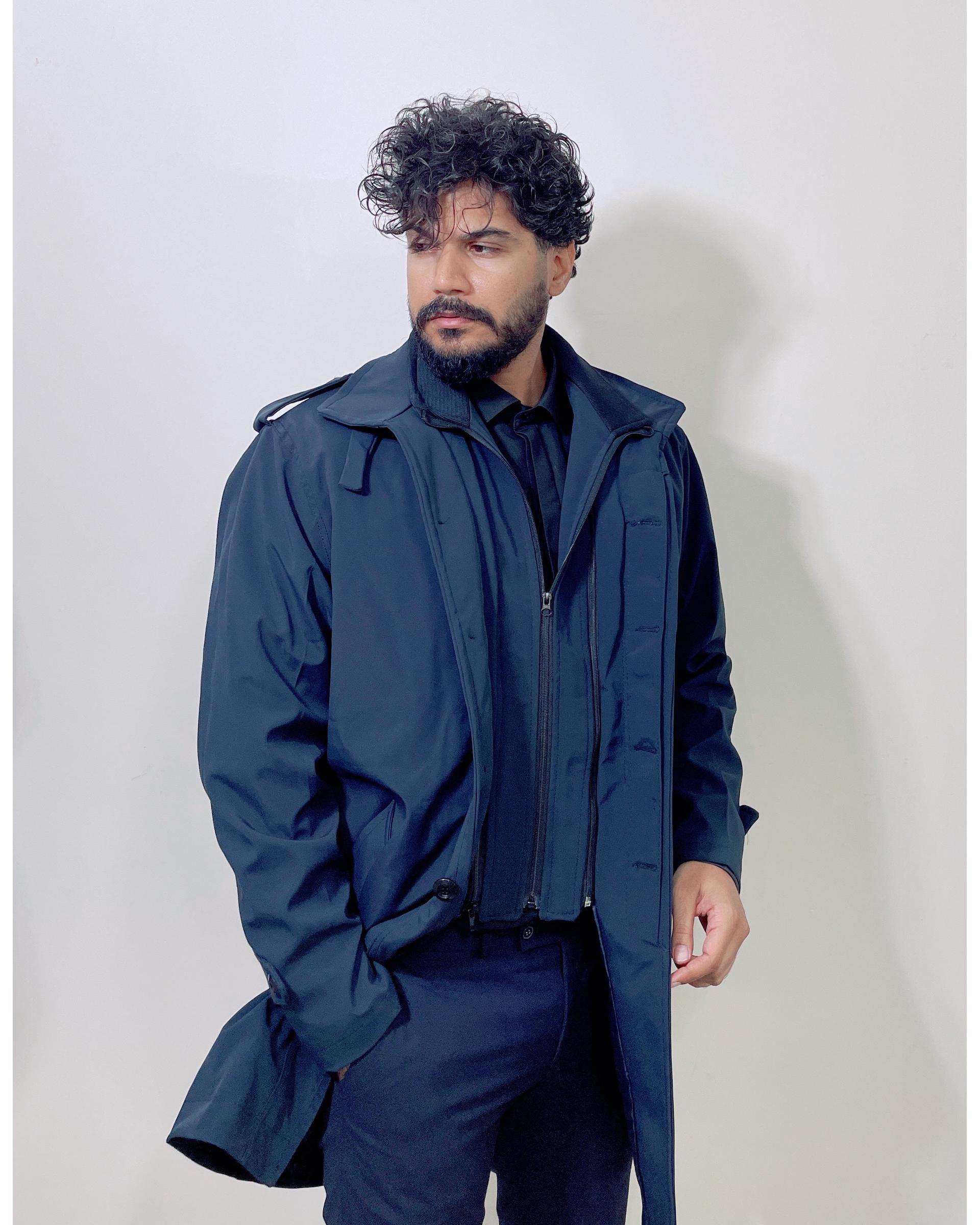 بارانی مردانه ضد آب سرمه ای دیورسو Diverso کد 4787