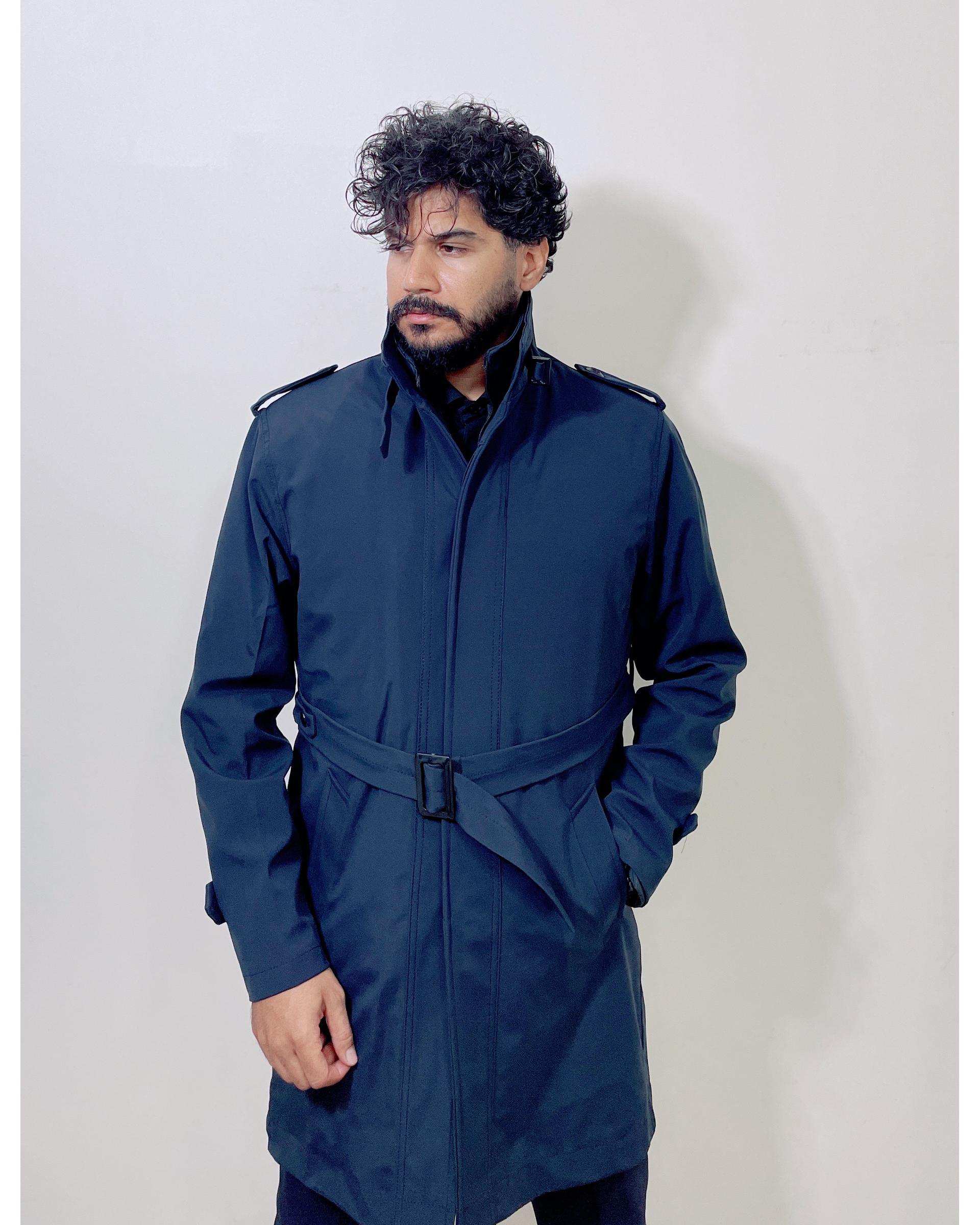 بارانی مردانه ضد آب سرمه ای دیورسو Diverso کد 4787