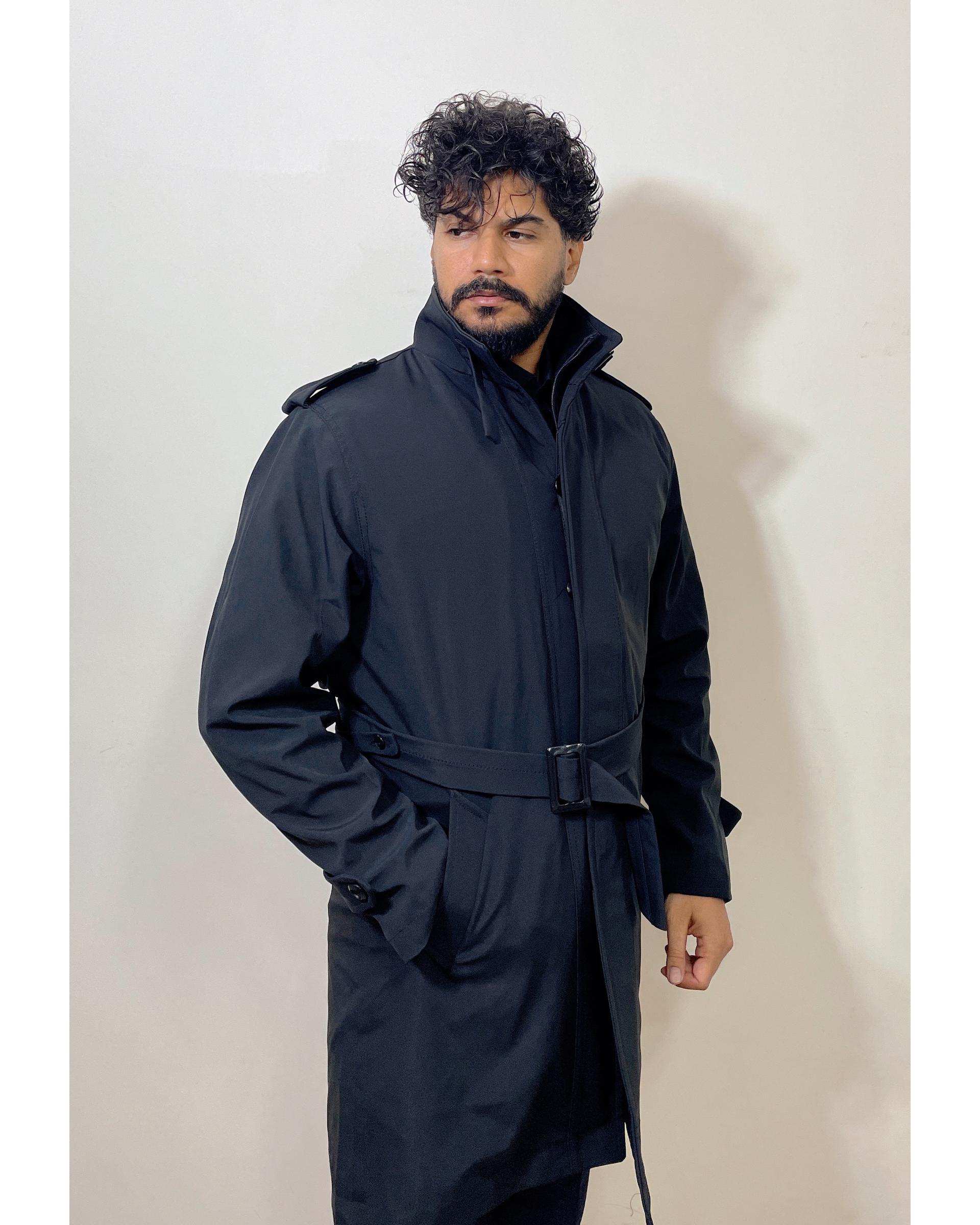 بارانی مردانه ضد آب مشکی دیورسو Diverso کد 4789