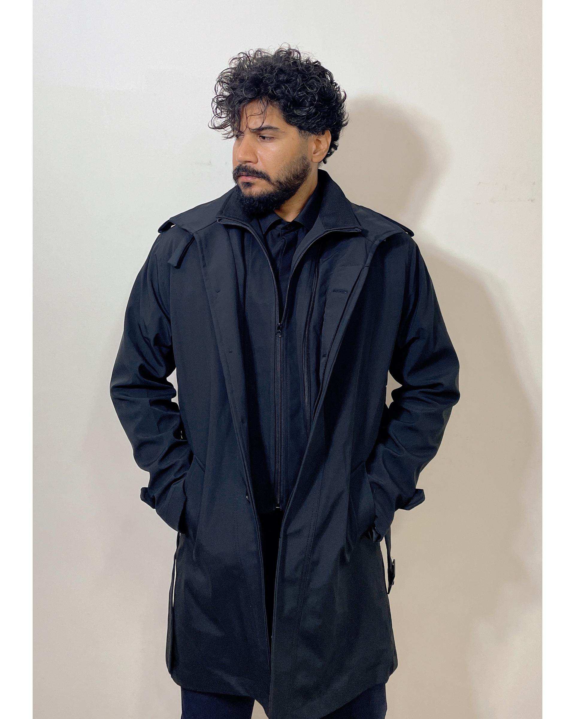 بارانی مردانه ضد آب مشکی دیورسو Diverso کد 4789